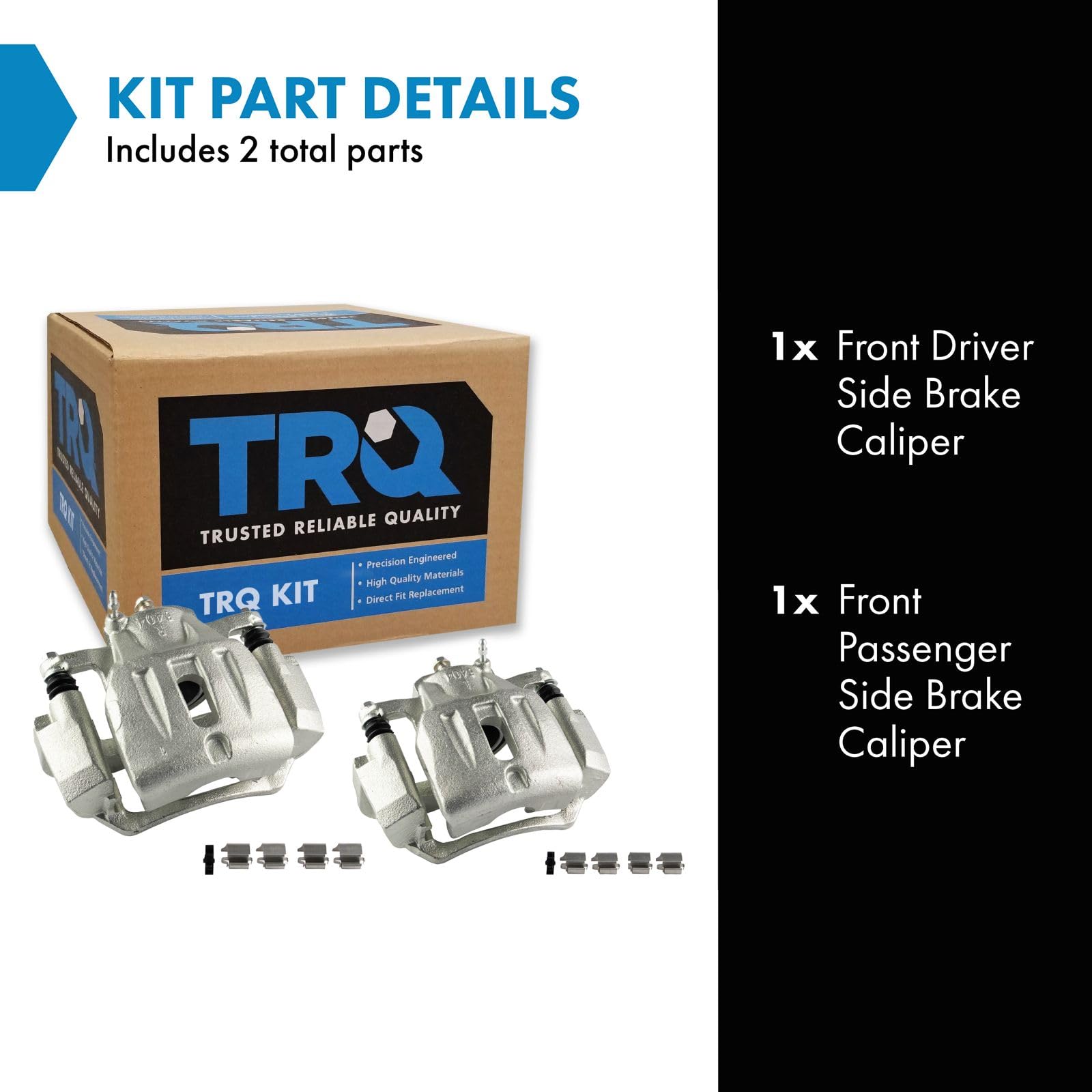 Trq Front Brake Caliper Set Compatible With 2006 Lexus Rx400H 2001-2007 Toyota Highlander
