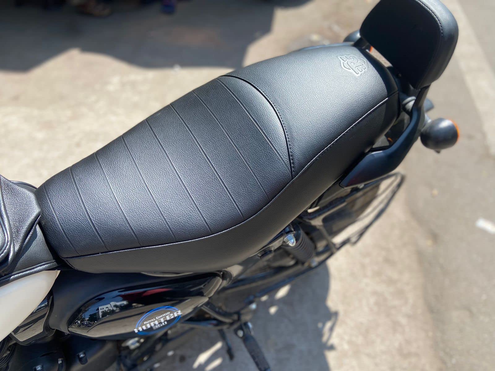Sahara Seats Nylon Seat Cover for Hunter 350 Added Cushion Original Design Heat Pressed(Black) | Compatible with Bicycle