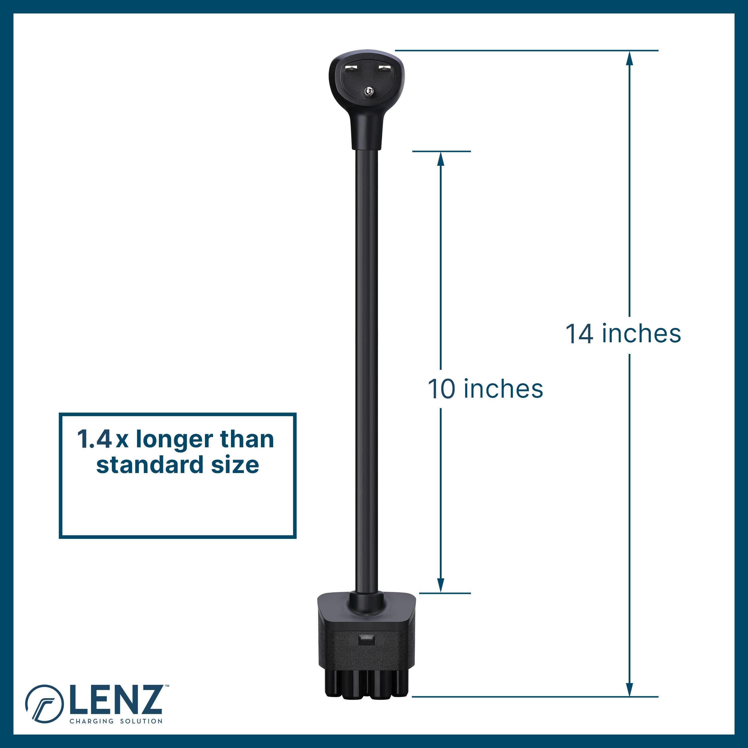 LENZ NEMA 6-15 Adapter for Tesla Mobile Charger Gen 2 & 3, 12 Amps, 14-Inch Length, Compatible with 240V 6-15 Out