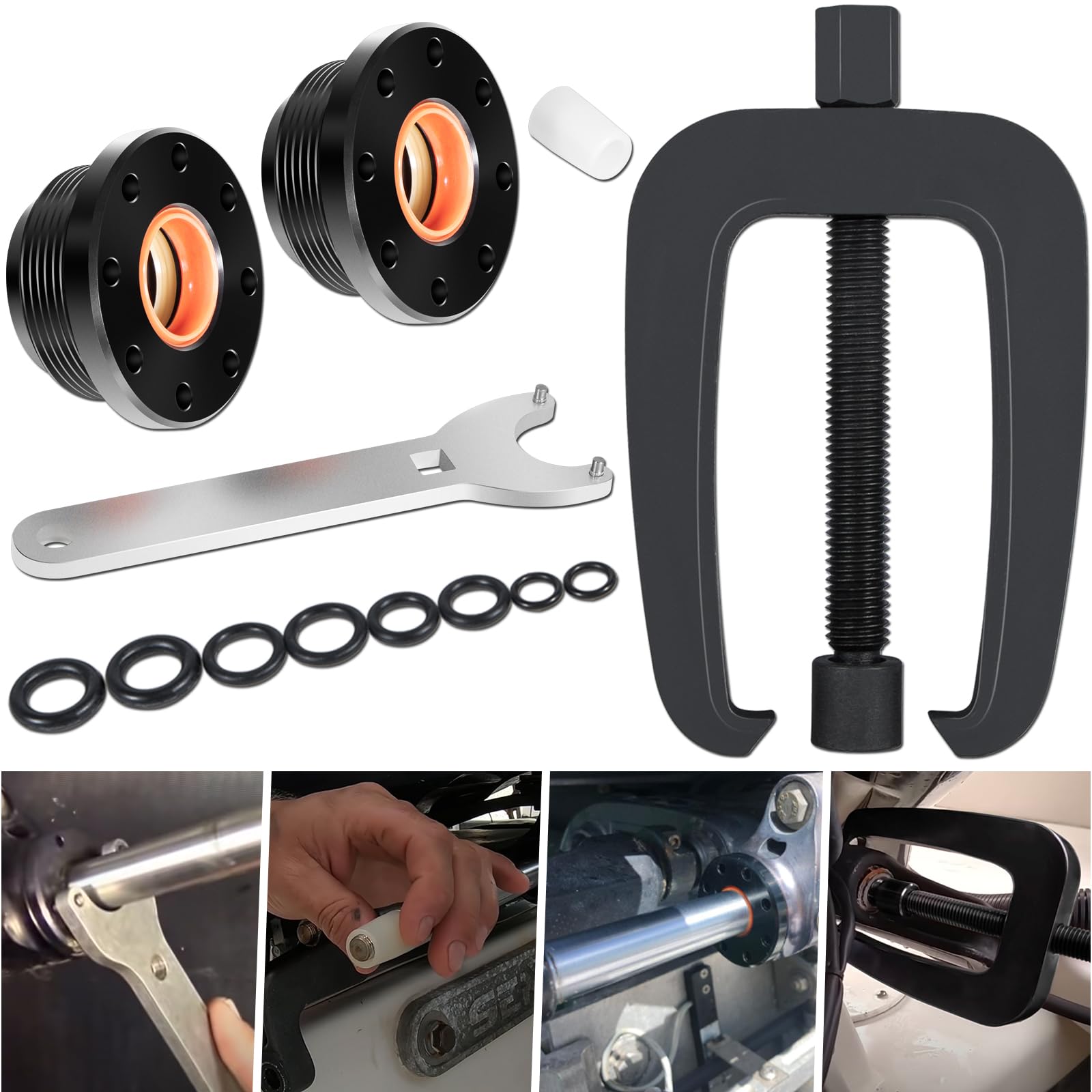 Bonbo For Seastar Hc5345 Front Mount Hydraulic Steering Cylinder Seals Kit With Pin Wrench Hs5157 & For All Seastar Steering Sup