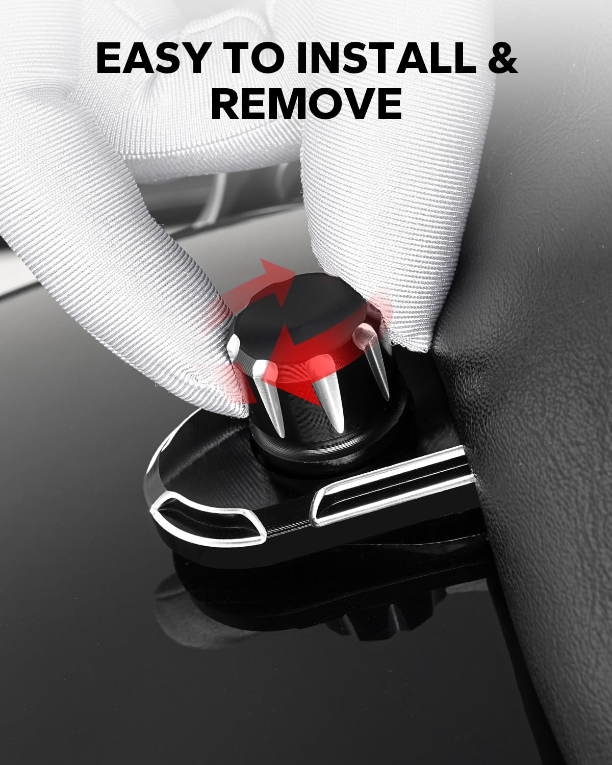 Amazicha Black Knurled Stainless Steel Screw Seat Bolt With Knob Cover Tab Compatible For Harley Davidson Touring 1996-2024