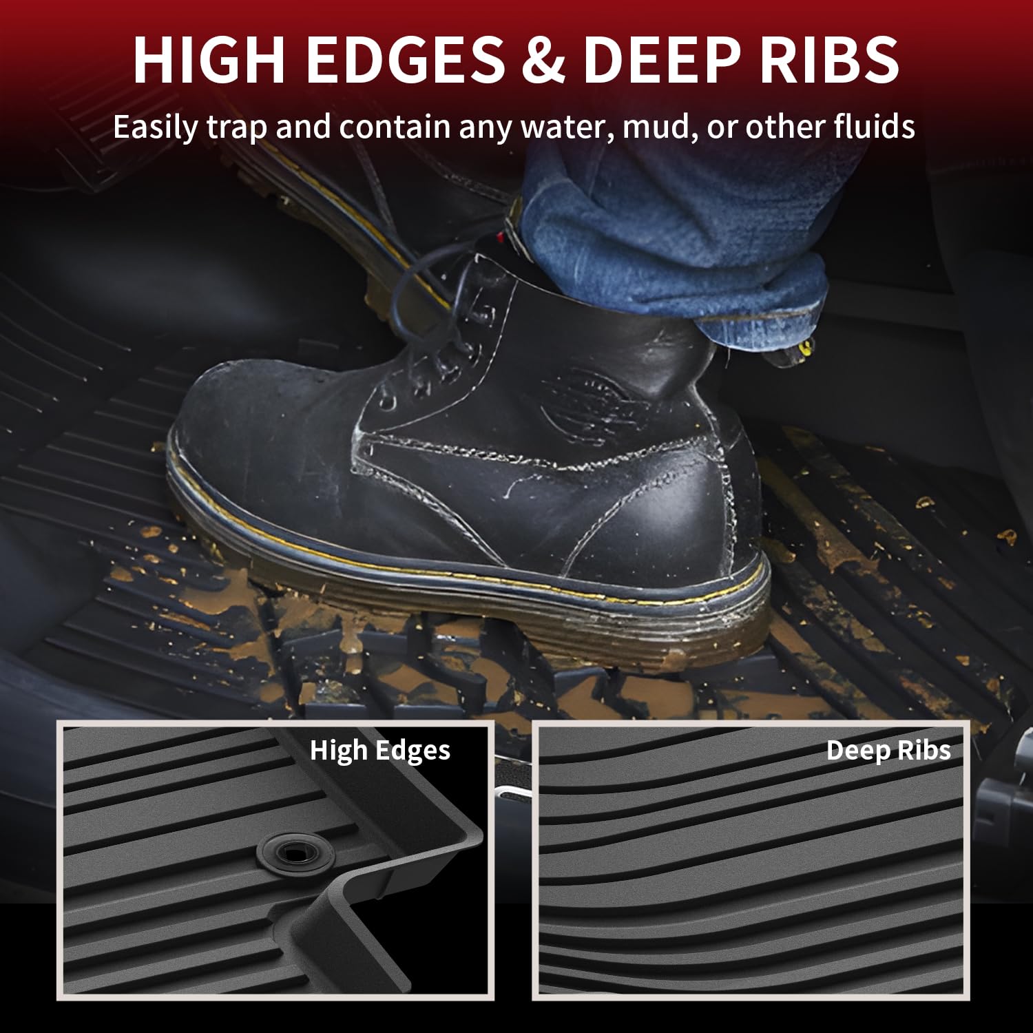 Lasfit Floor Mats For Toyota Grand Highlander 2024 2025 With Subwoofer 7 Seat (Include Hybrid), Trunk Mat Cargo Liner And Seat B