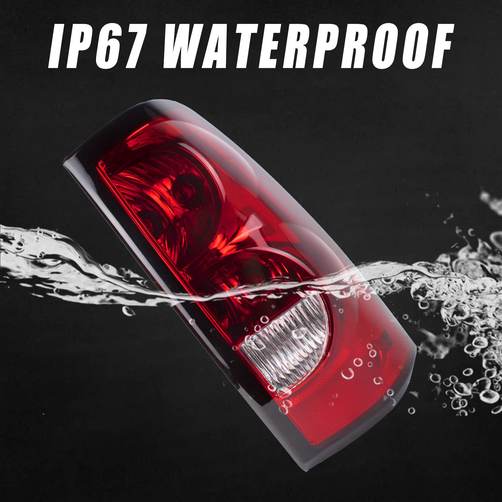 Left Driver Side Tail Light Compatible With 2003 2004 2005 2006 Chevy Silverado 1500 2500 3500 Factory Style Tail Light - Bulb A