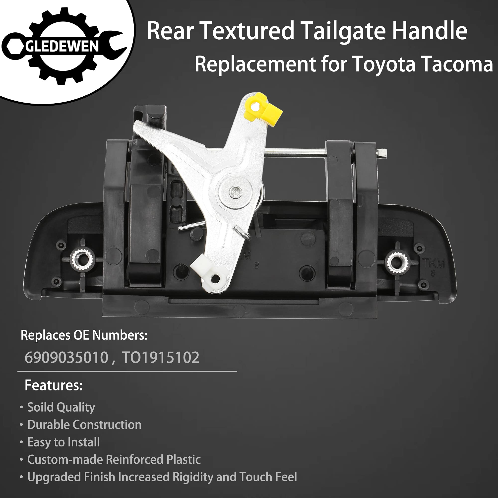 Tailgate Door Handle, Compatible with 1995 1996 1997 1998 1999 2000 2001 2002 2003 2004 Toyota Tacoma Pickup,Exterior Rear Textu