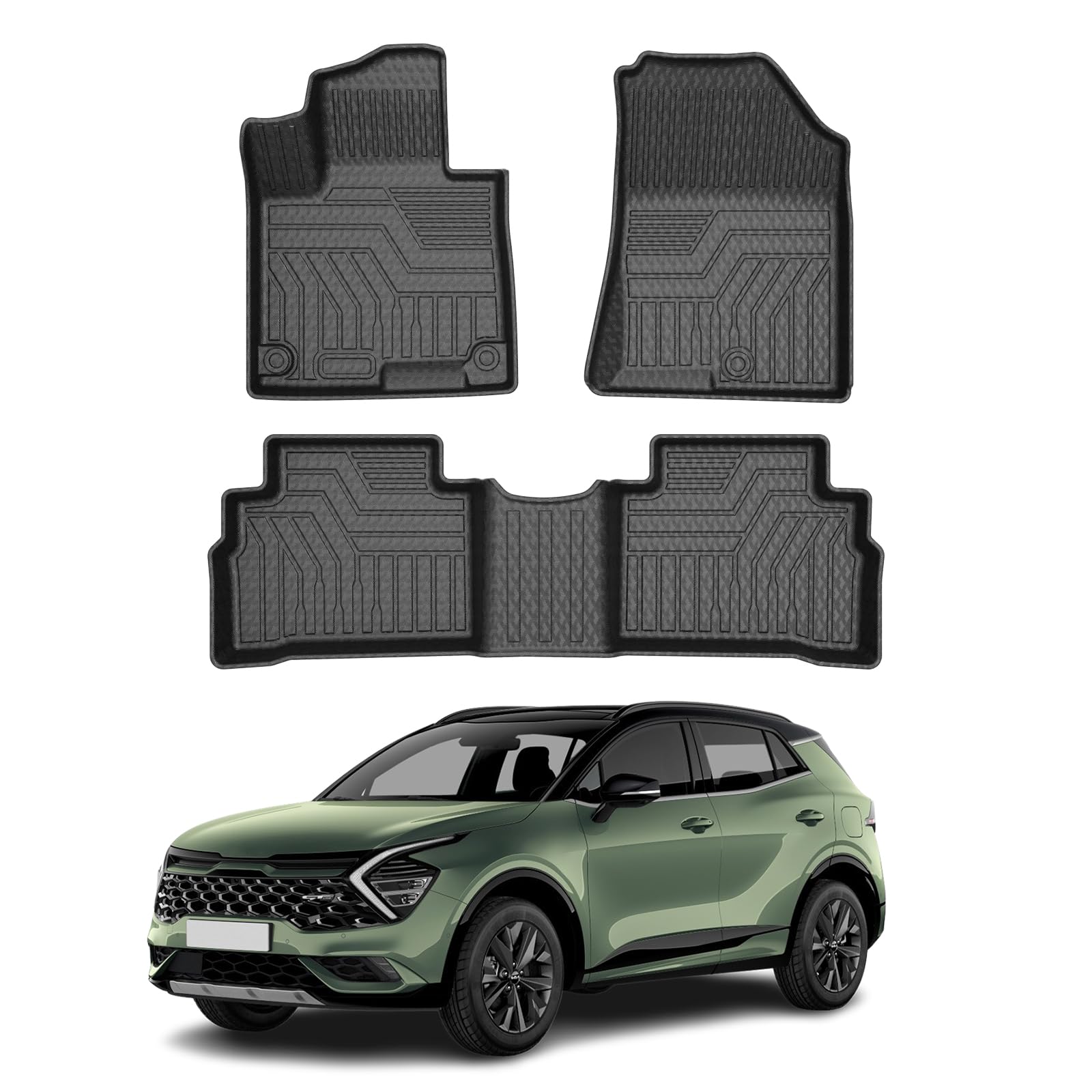 Mixsuper Floor Mats Compatible with 2023-2025 2026 Kia Sportage, Only Fits Non-Hybrid Models, All Weather Floor Liners 1st & 2nd