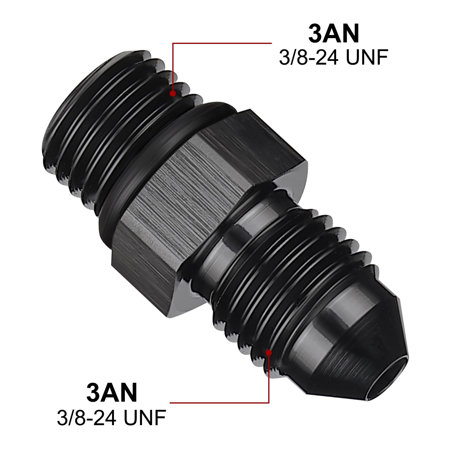Evil Energy 3An Flare To An3 Orb Male O-Ring Fitting Adapter