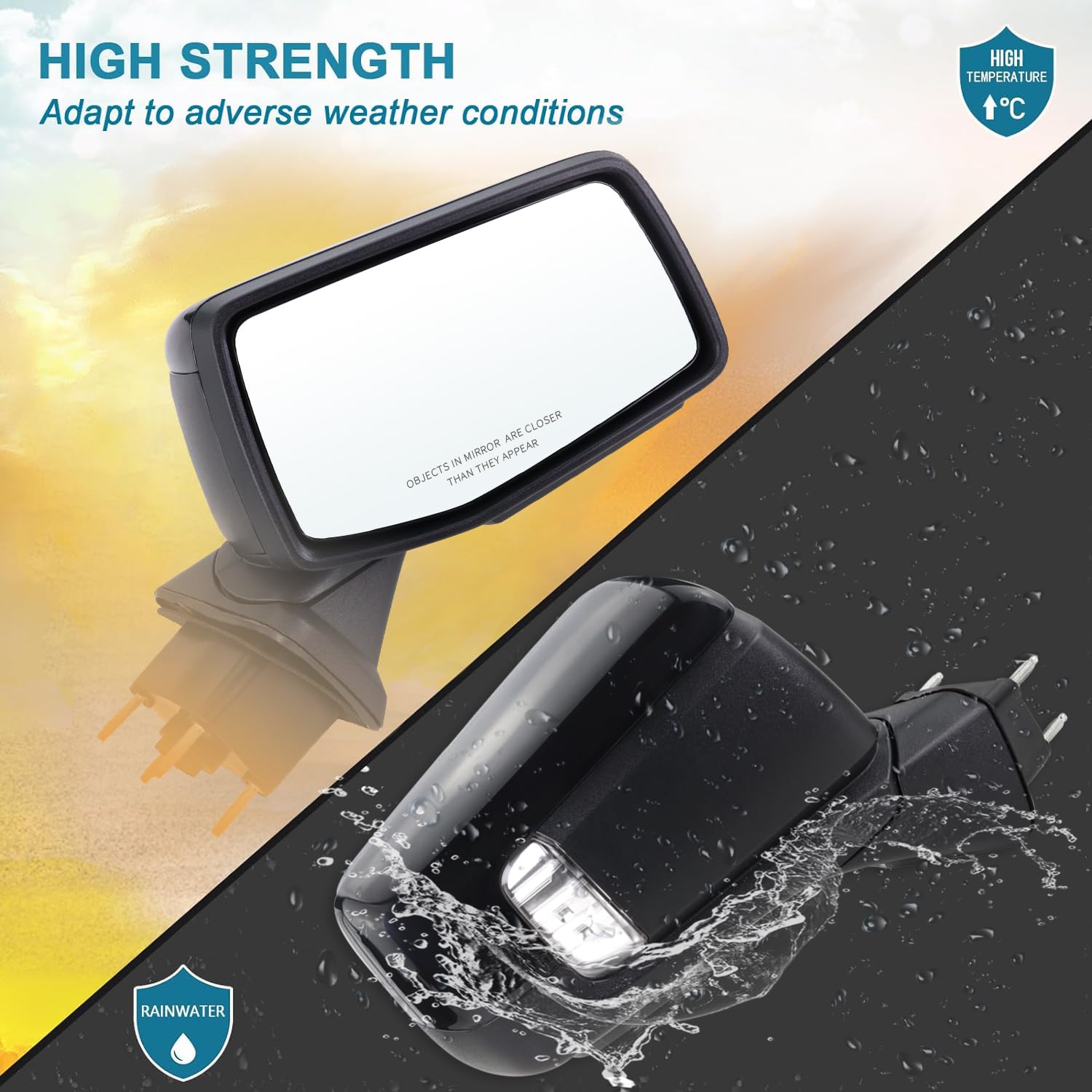 Lqito Right Passenger Side Mirror Compatible 2019-2025 Chevy Silverado 1500 With Power Folding Heated Turn Signal Puddle Lights