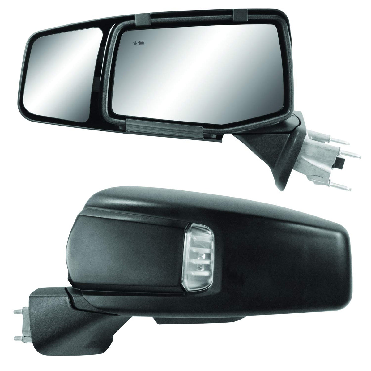 Fit System 80930 Snap & Zap Custom Fit Towing Mirror For Chevrolet Silverado 1500/Gmc Sierra 1500 (2019+), Pair , Black