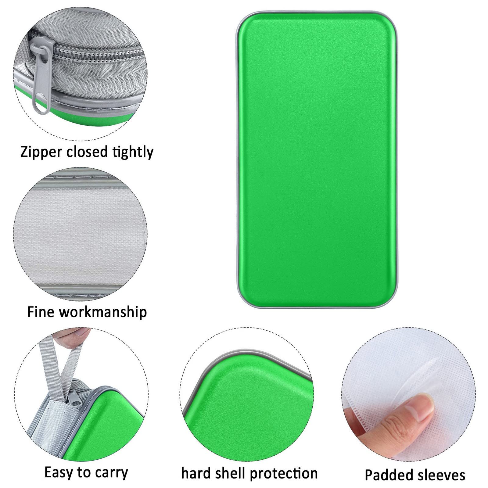 Cd Case, Siveit Dvd Case Holder 96 Capacity Hard Plastic Cd Dvd Disc Cases Storage Binder Wallet For Car Home Office Travel (Gre