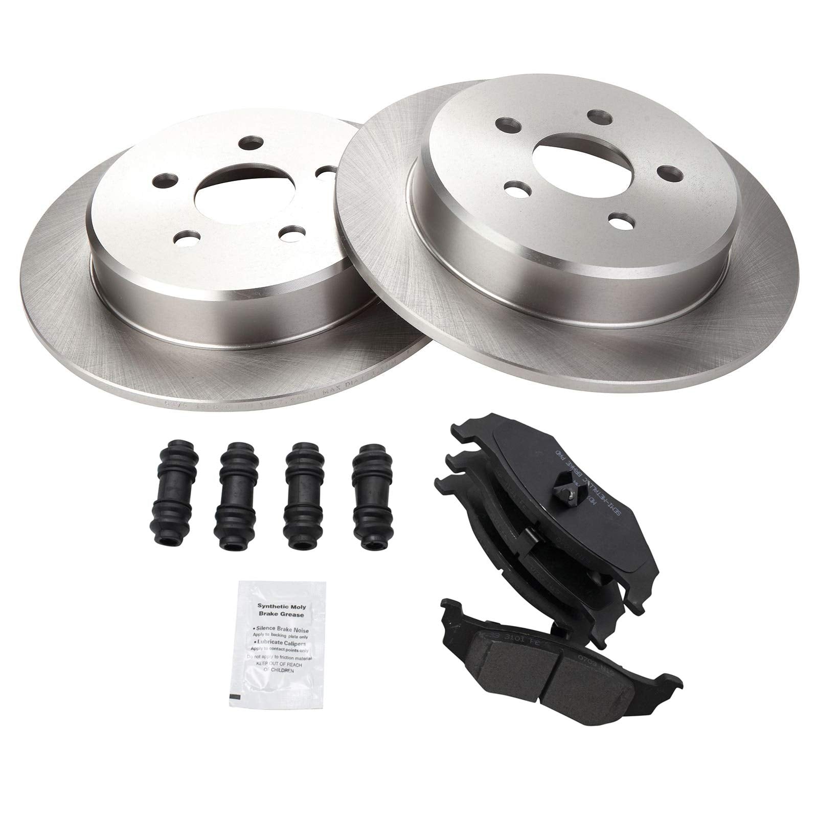 Trq Brake Pad & Rotor Semi Metallic Rear Kit For Chrysler Dodge Plymouth