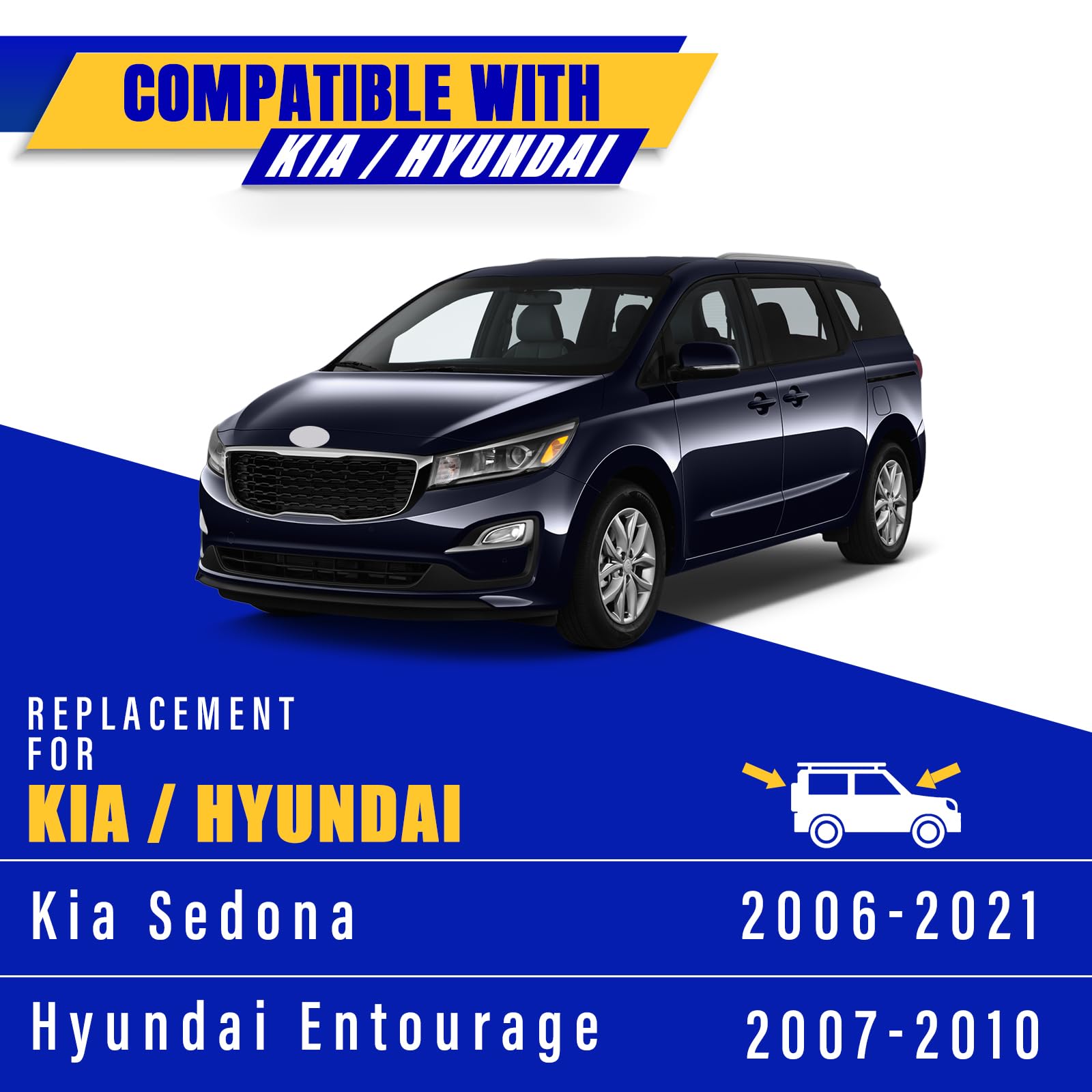 3 Wipers Replacement For 2006-2014 Kia Sedona/2007-2010 Hyundai Entourage, Windshield Wiper Blades Original Equipment Replacement - 26/18/16 (Set Of 3) U/J Hook