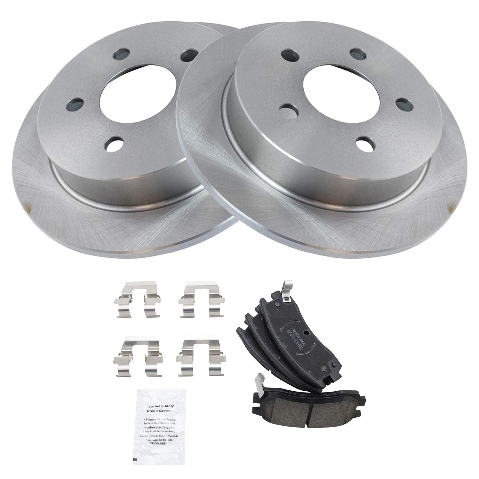 TRQ Rear Posi Ceramic Brake Pad & Rotor Kit for Buick Chevy Pontiac Olds