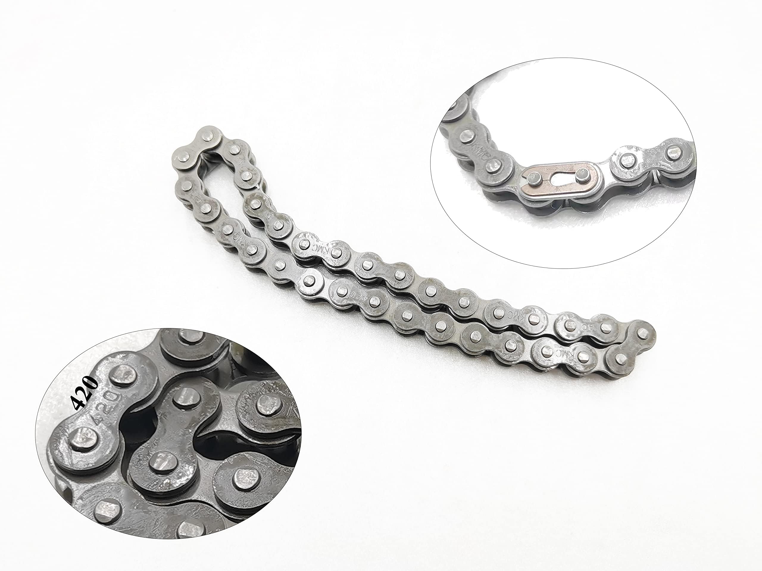 Chikia Heavy Duty Coleman 420 32 Links Chain for KT196 CK196 Go Kart Drive Chain 196cc 6.5Hp