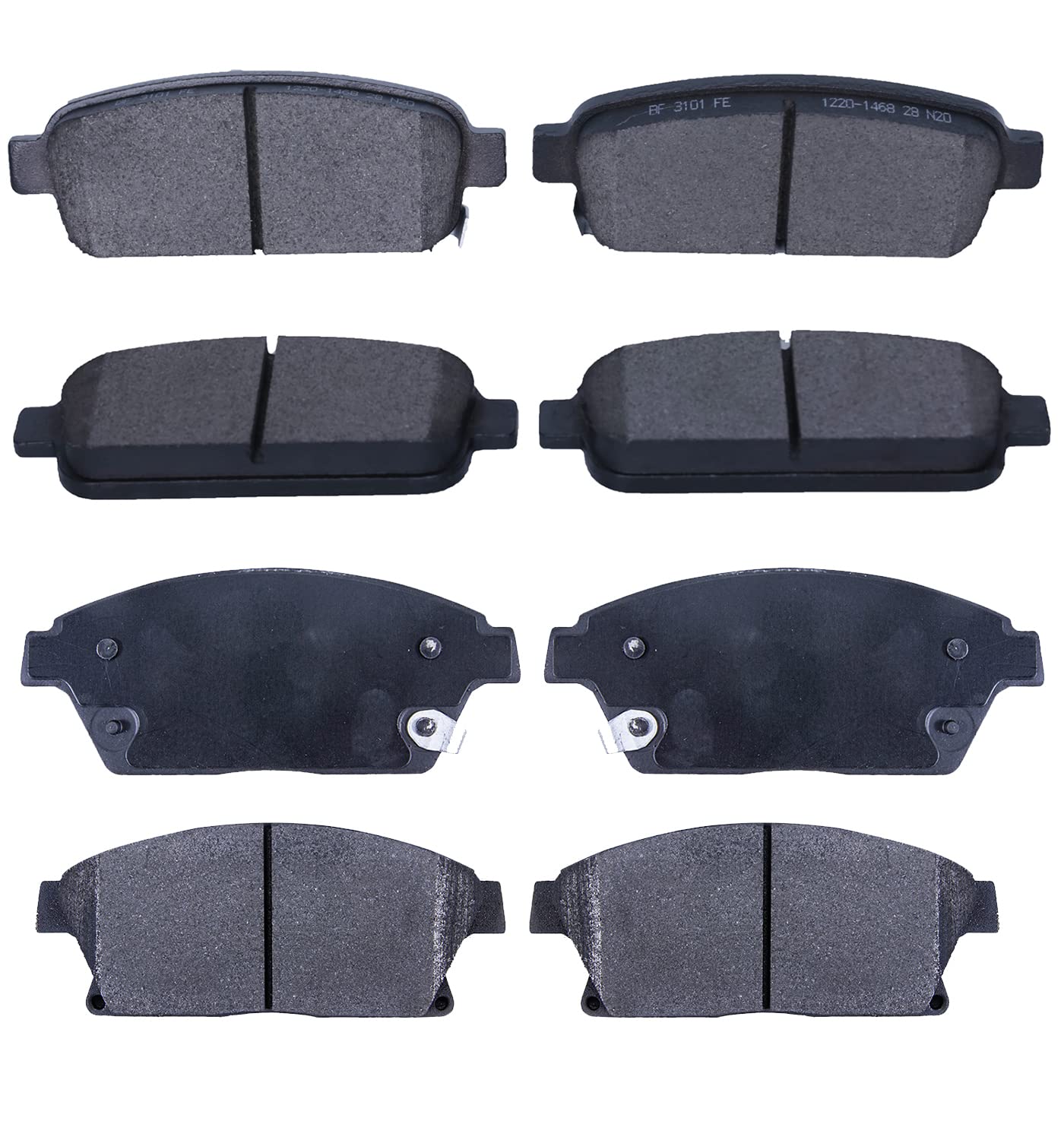 EXPPOWER Replacement For Front & Rear Ceramic Disc Brake Pad Buick Encore Verano Chevrolet Trax Volt D1467 D1468