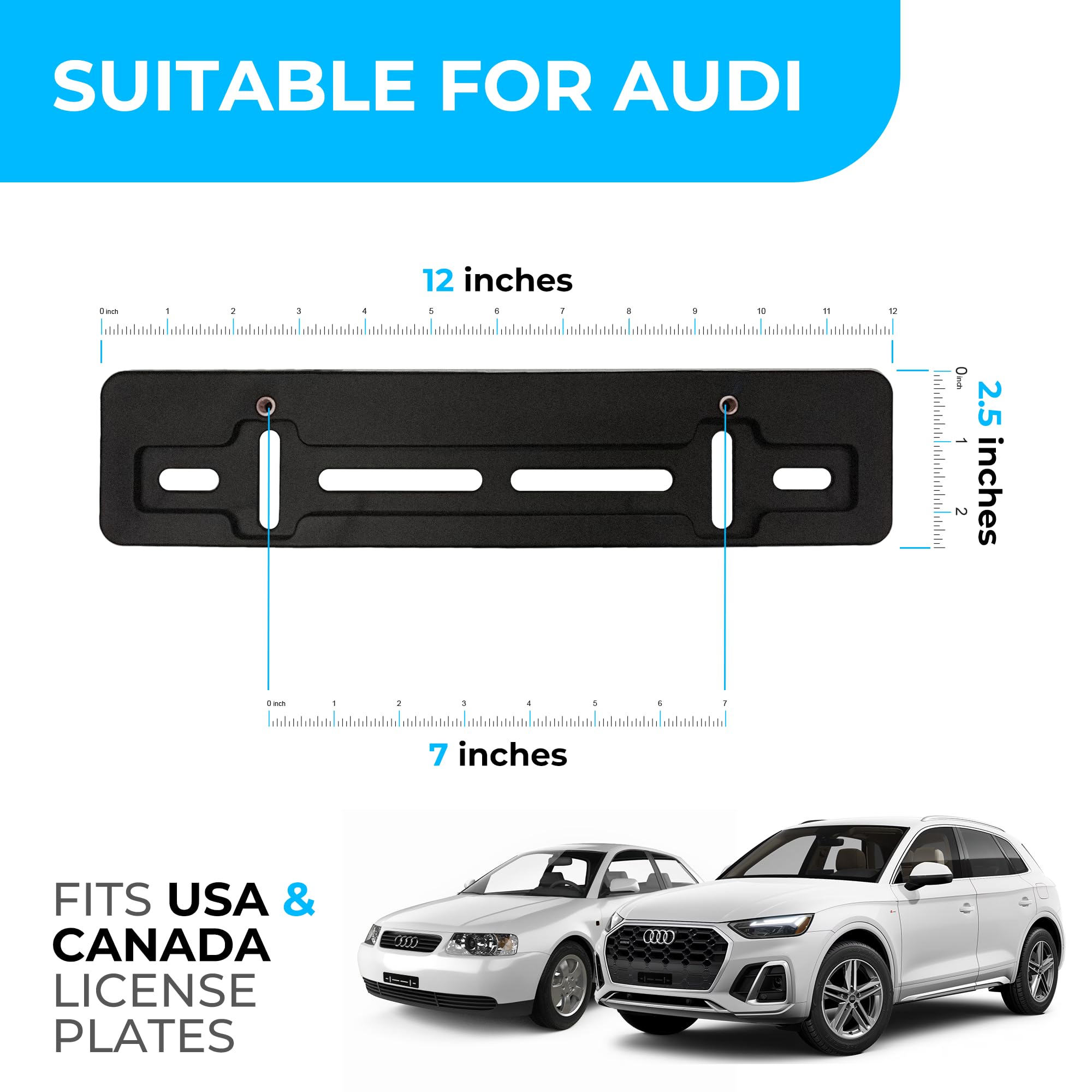 Tn Trunknets Inc Front Bumper License Plate Mounting Bracket For Audi + Screws & Wrench Kit