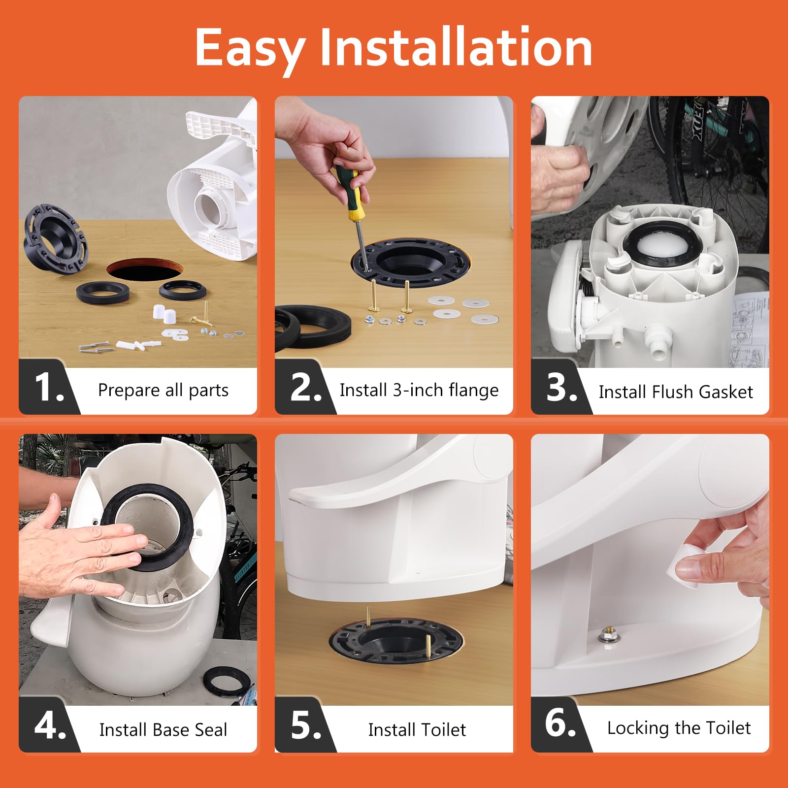 Boeemi Rv Toilet Flange Socketed 385345892 And Rv Toilet Seal Kit Compatible With Aqua Magic Style Plus, Style Ii And Residence,