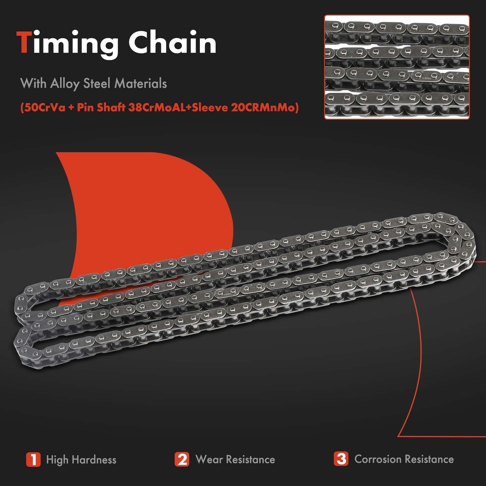 A-Premium Engine Timing Chain Kit W/Tensioner & More [Fits Dohc, 4Cyl 1.6L] Compatible With Mini Cooper [R56 Series] 2007-2012, Turbo, Replace# 11314609483, 11317534833, 11317516088, 11217534654