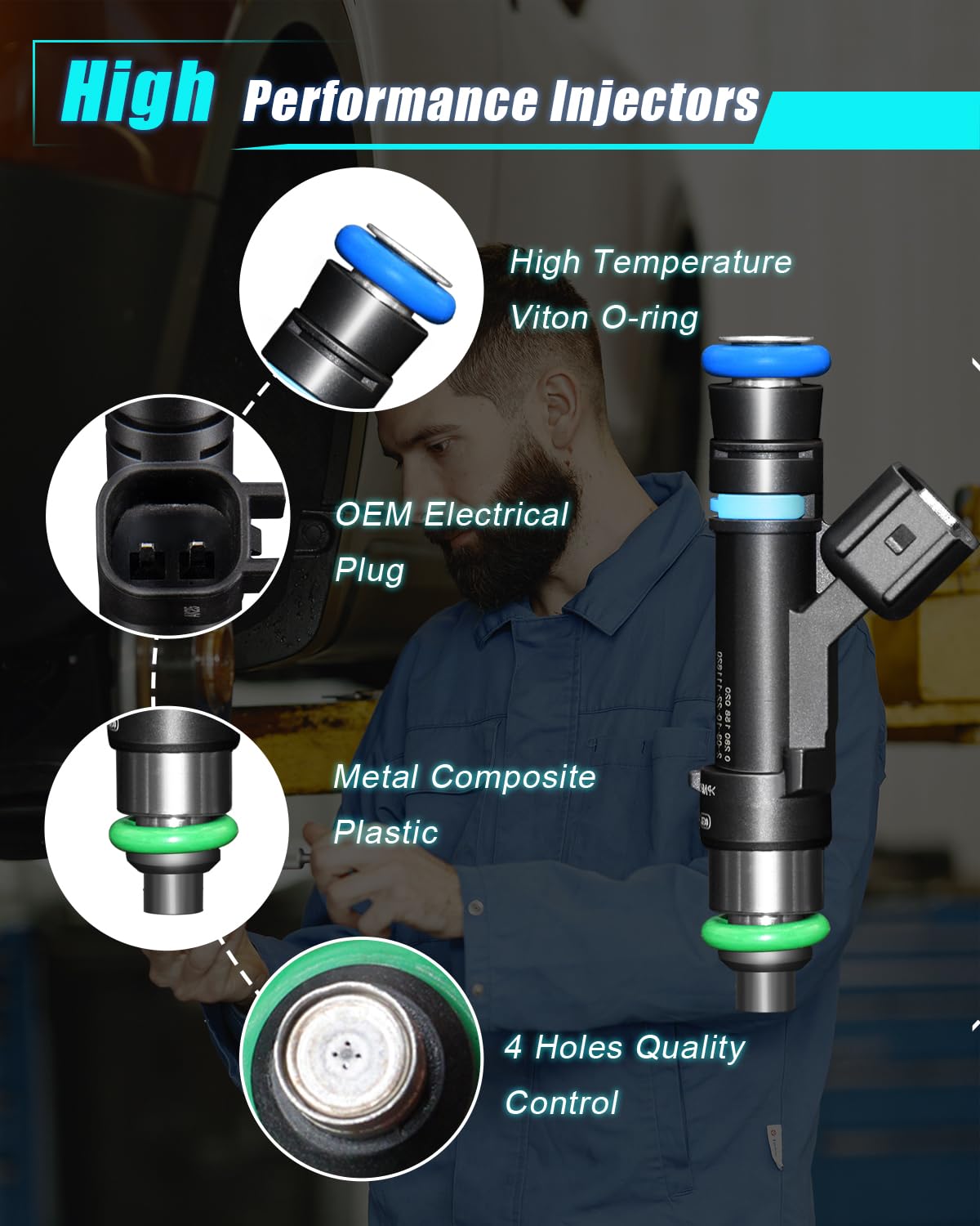 Aupeft Fuel Injectors For:-Jeep Grand Cherokee Liberty Commander For:-Ram 1500 For:-Dodge Nitro Durango For:-Mitsubishi Raider 3.7L 2004 2005 2006 2007 2008 2009 2010 2011 2012 Oe#0280158020 (8Pcs)