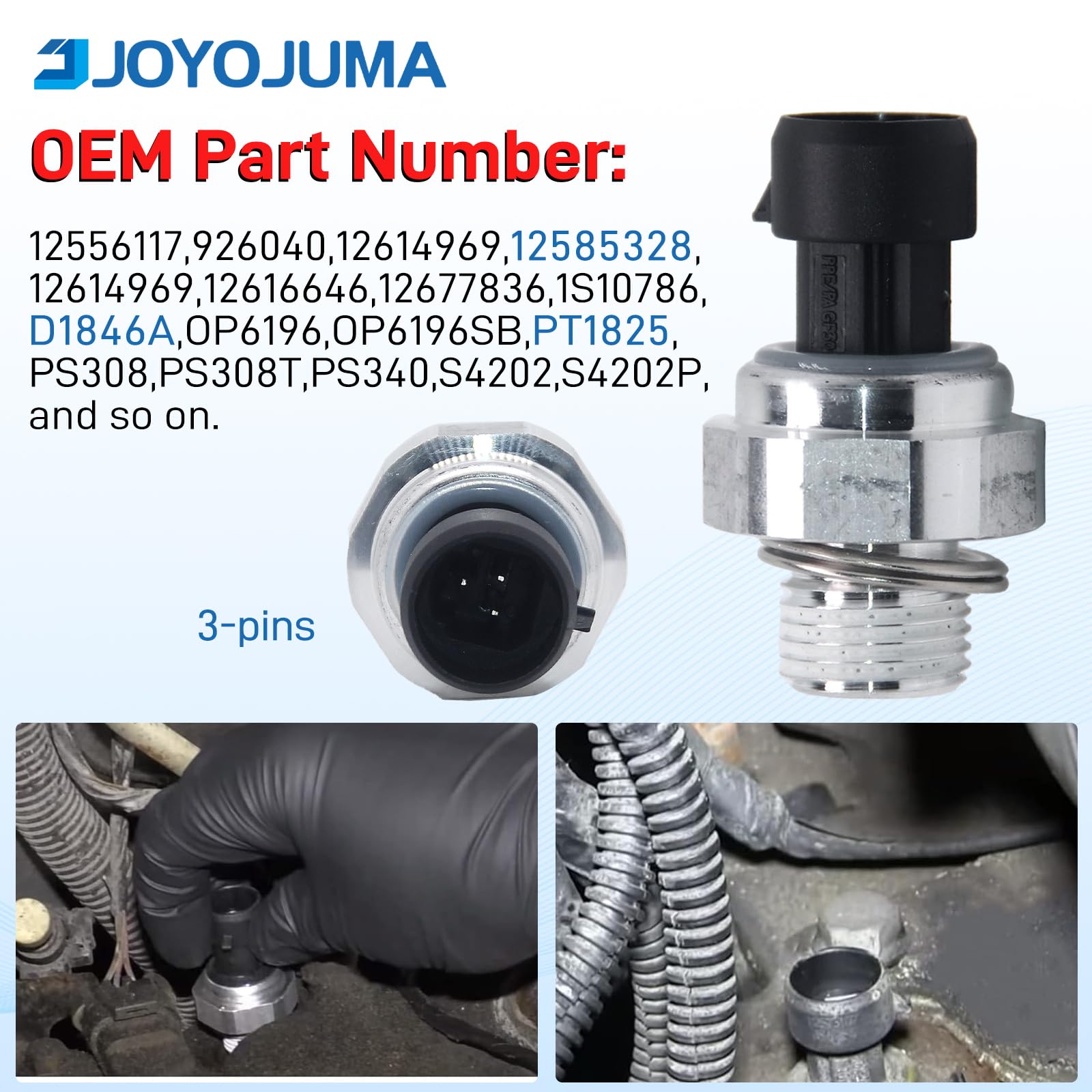 12677836 Oil Pressure Switch/Sensor/Sending Unit For 2003-2008 Chevrolet Chevy Silverado Gmc Sierra Buick Lacrosse Cadillac Esca