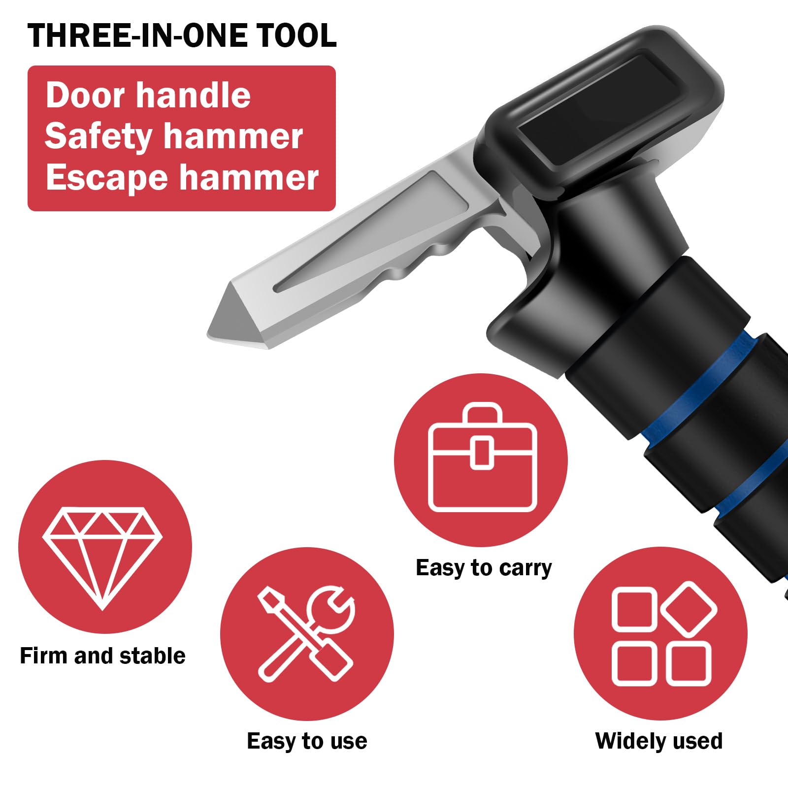 Car Door Assist Handle, Multifunction Car Handle Assist, Vehicle Support Handles Seatbelt Cutter Window Breaker Portable Automot