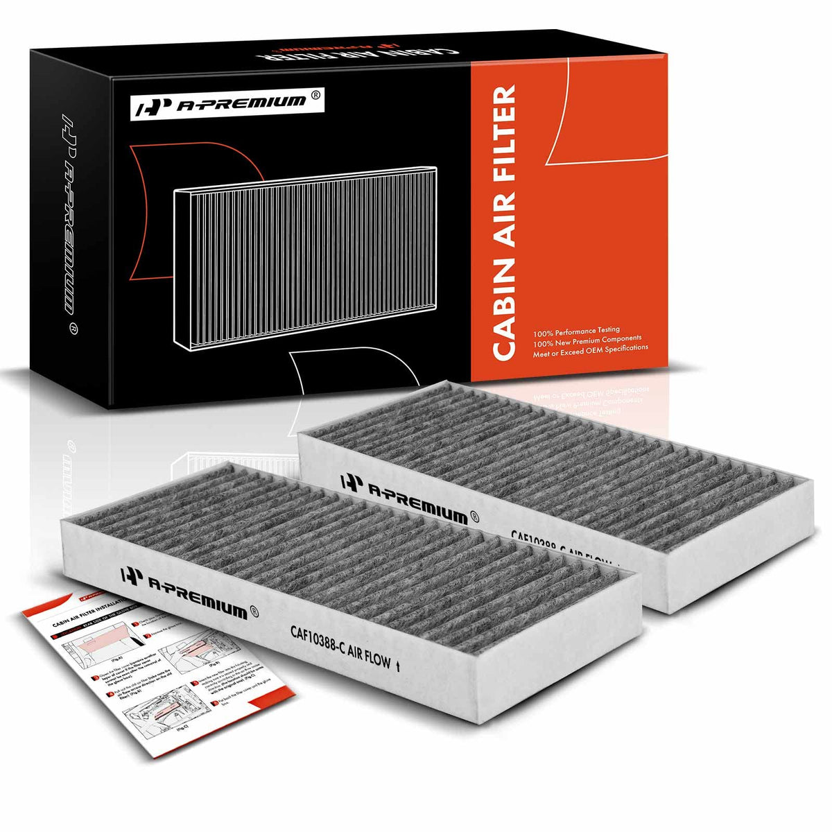 A-Premium 2-Pc Cabin Air Filter With Activated Carbon Compatible With Nissan & Infiniti Models - Titan 2004-2015, Armada 2005-20