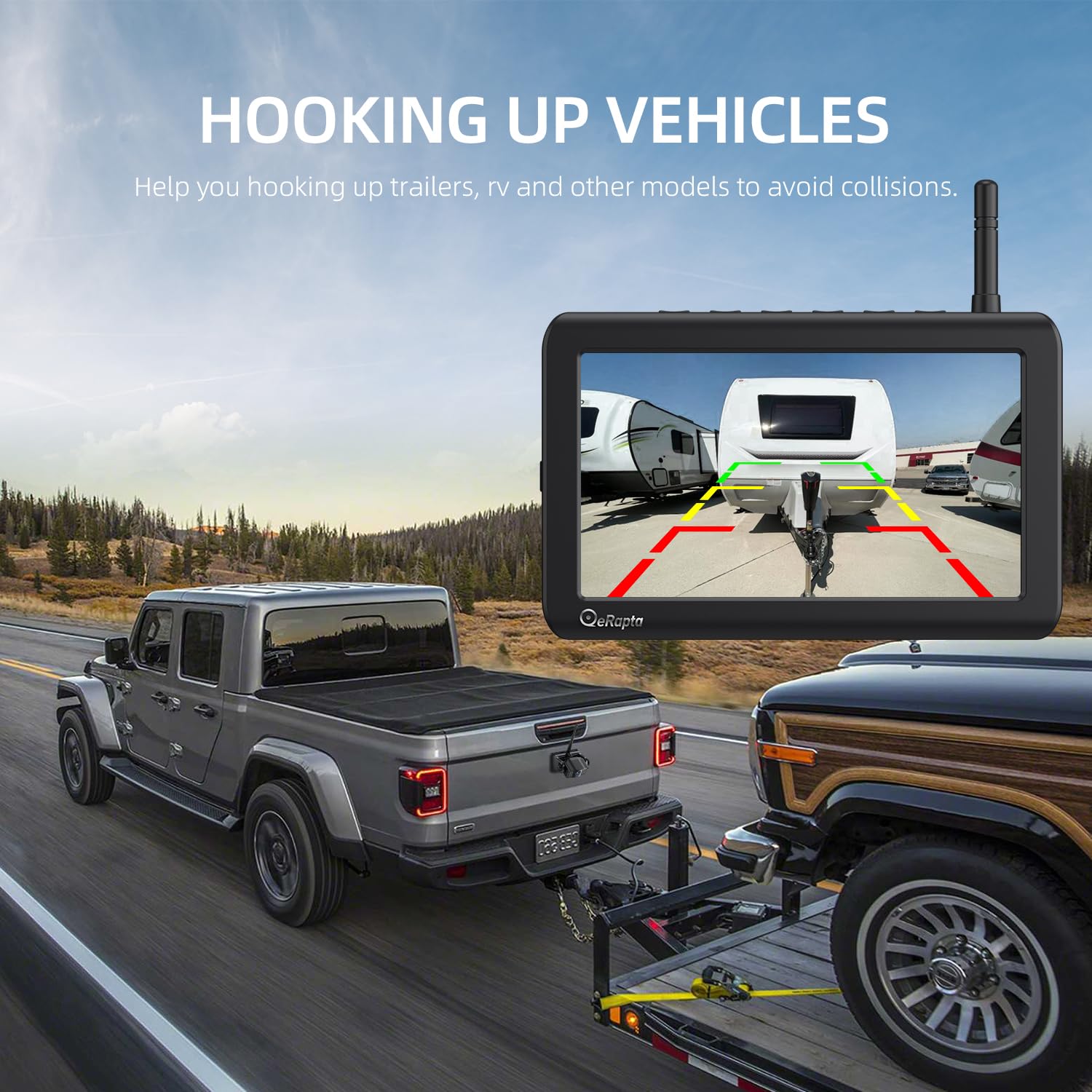 Erapta 2 Magnetic Wireless Backup Camera 7    Ips Monitor, 2-Min Diy Installation,1080P, Lower Consumption, 9600Mah Rechargeable