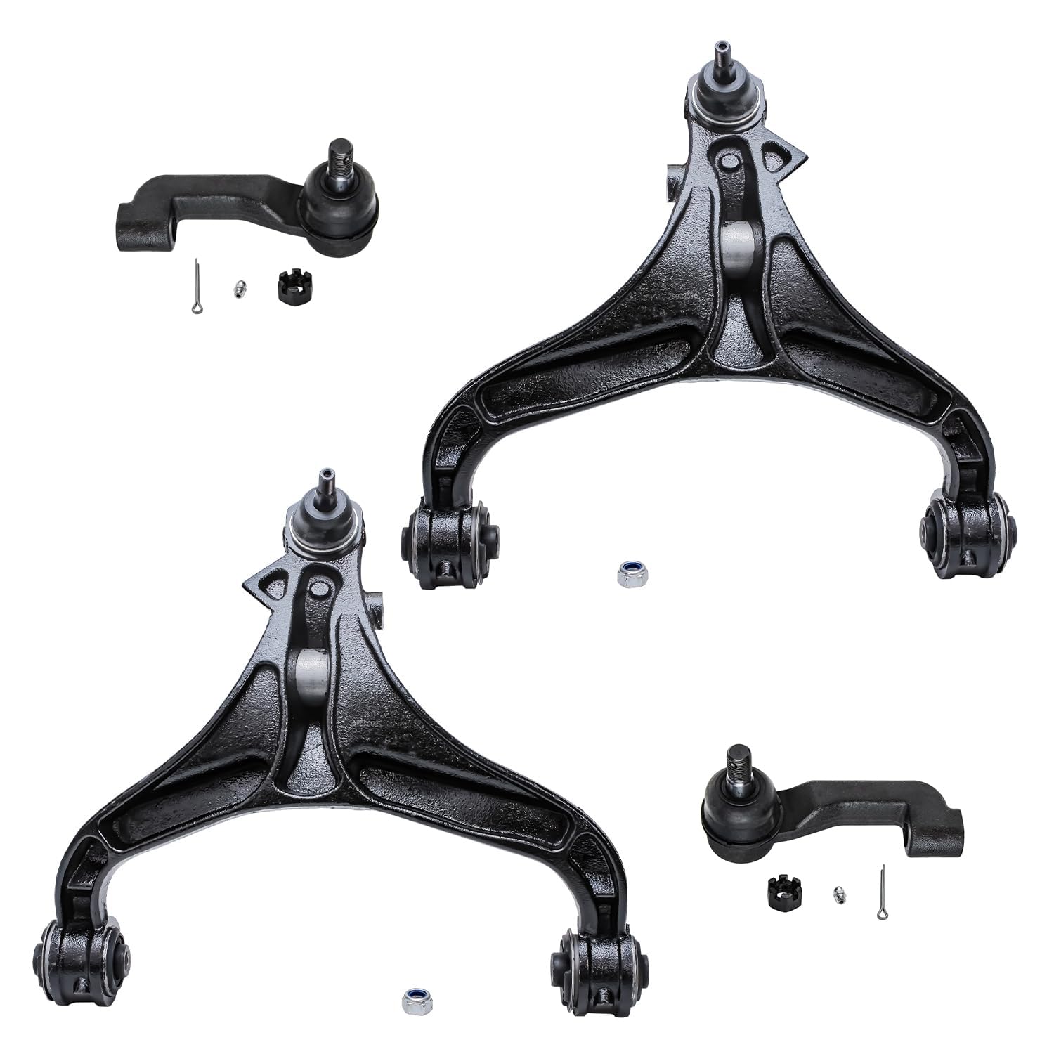 Detroit Axle - Front Lower Control Arms w/Ball Joint and Outer Tie Rods Replacement for Dodge Nitro Jeep Liberty - 4pc Set