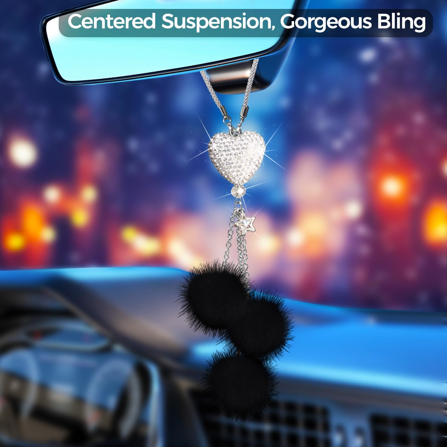 Bling Car Accessories Interior For Women - Girly Crystal Rearview Mirror Decor, Cute Rinestones Para Carro De Mujer, Car Mirror