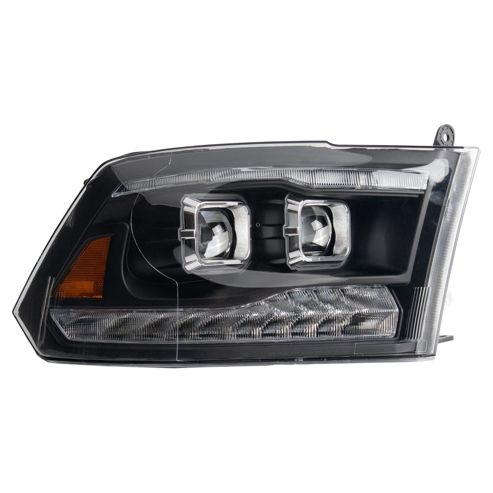 Trq Performance Projector Headlight Set Black Led Bar For 2009-2022 Dodge Ram 1500 2500 3500 Truck
