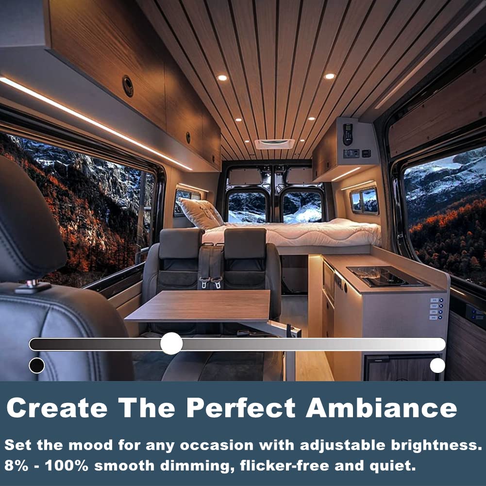 Acegoo DC 12V Light Dimmer, 12 Volt Rotary Dimming Switch for RV Boat Truck LED Lighting, Halogen, Incandescent, Strip Lights, R