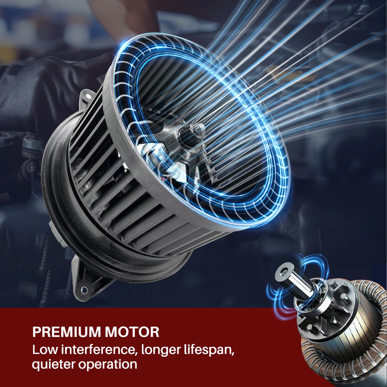 Aspligo 700105 Ac Heater Blower Motor Fan Assembly Fit For Ford Focus 2000-2007, For Ford Transit Connect 2010-2013 Ys4Z19805Ab