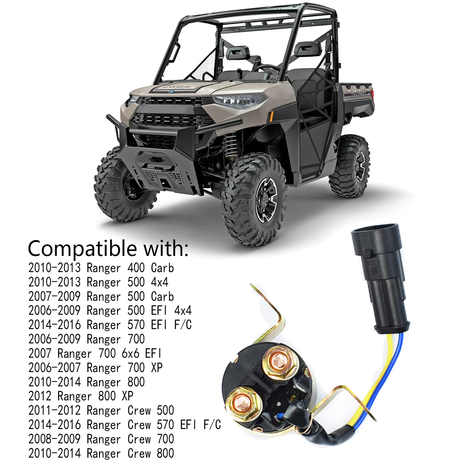 Starter Solenoid Relay Compatible with Polaris Ranger RZR Sportsman Hawkeye Trailboss 330 325 400 450 500 570 700 800 900 1000 2