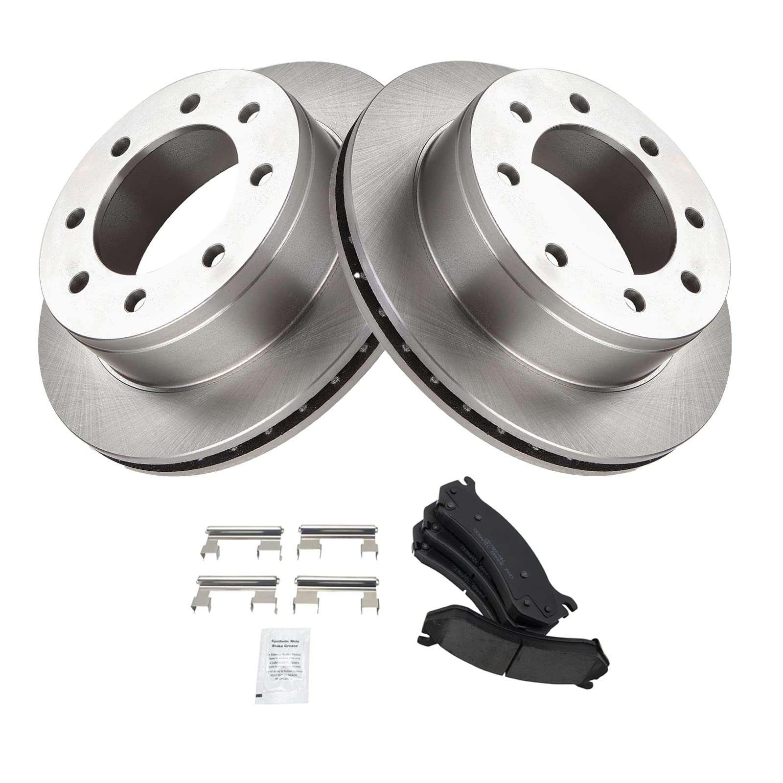Trq Rear Premium Posi Ceramic Disc Brake Pads & Rotors Kit Compatible With Chevy Truck