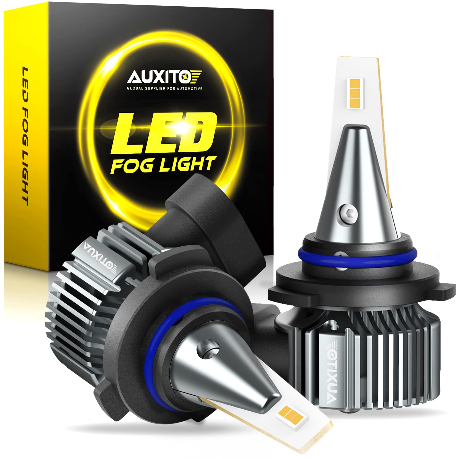 Auxito 9006 Hb4 Led Fog Light Bulbs, 6000Lm High Brightness, 6500K Cool White With Csp Led Chips, Daytime Running Lights Drl Bul