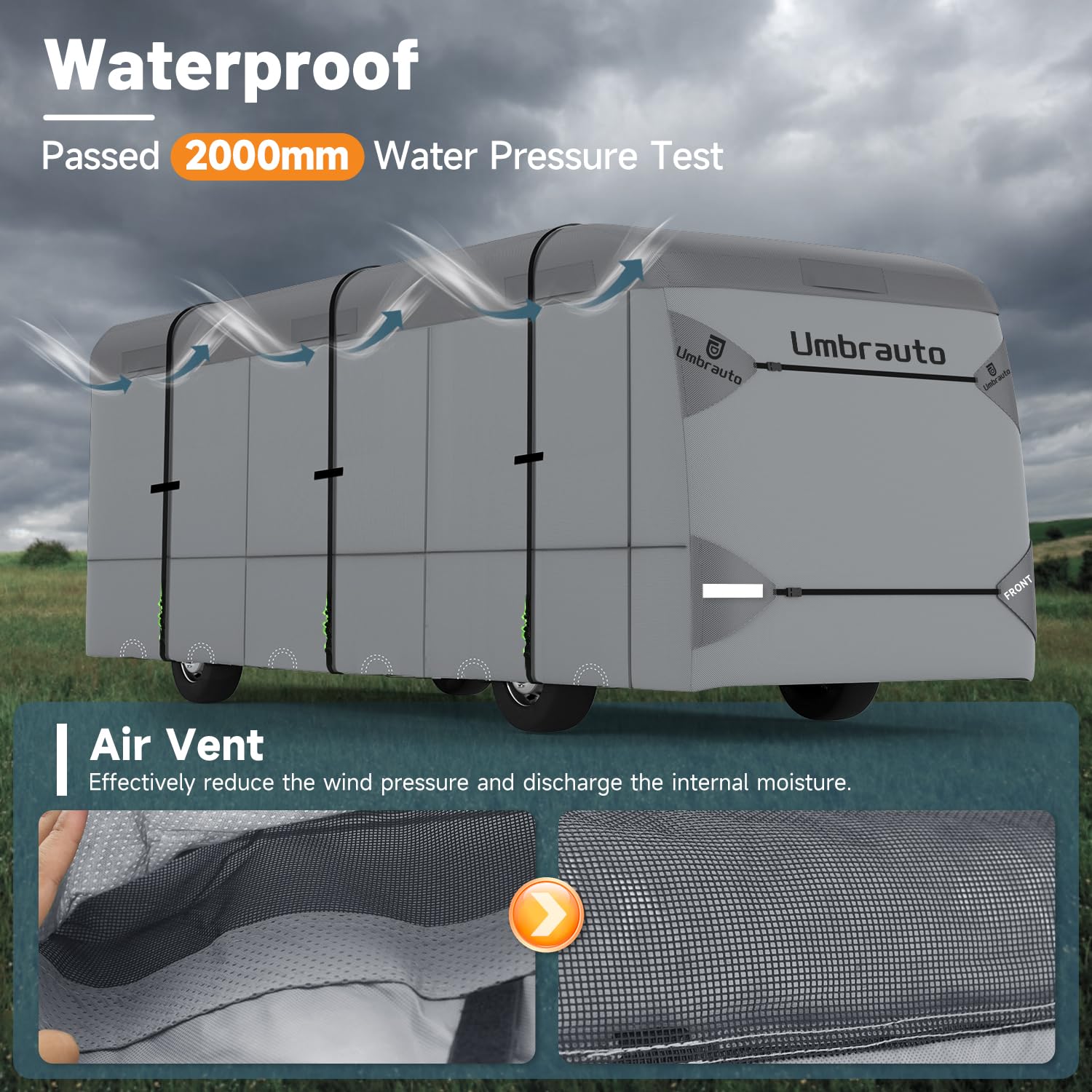 Umbrauto Class A Rv Cover Fits 37-40Ft Motorhome Upgraded Heavy Duty 7 Layers Top Windproof Breathable Class A Motorhome Camper