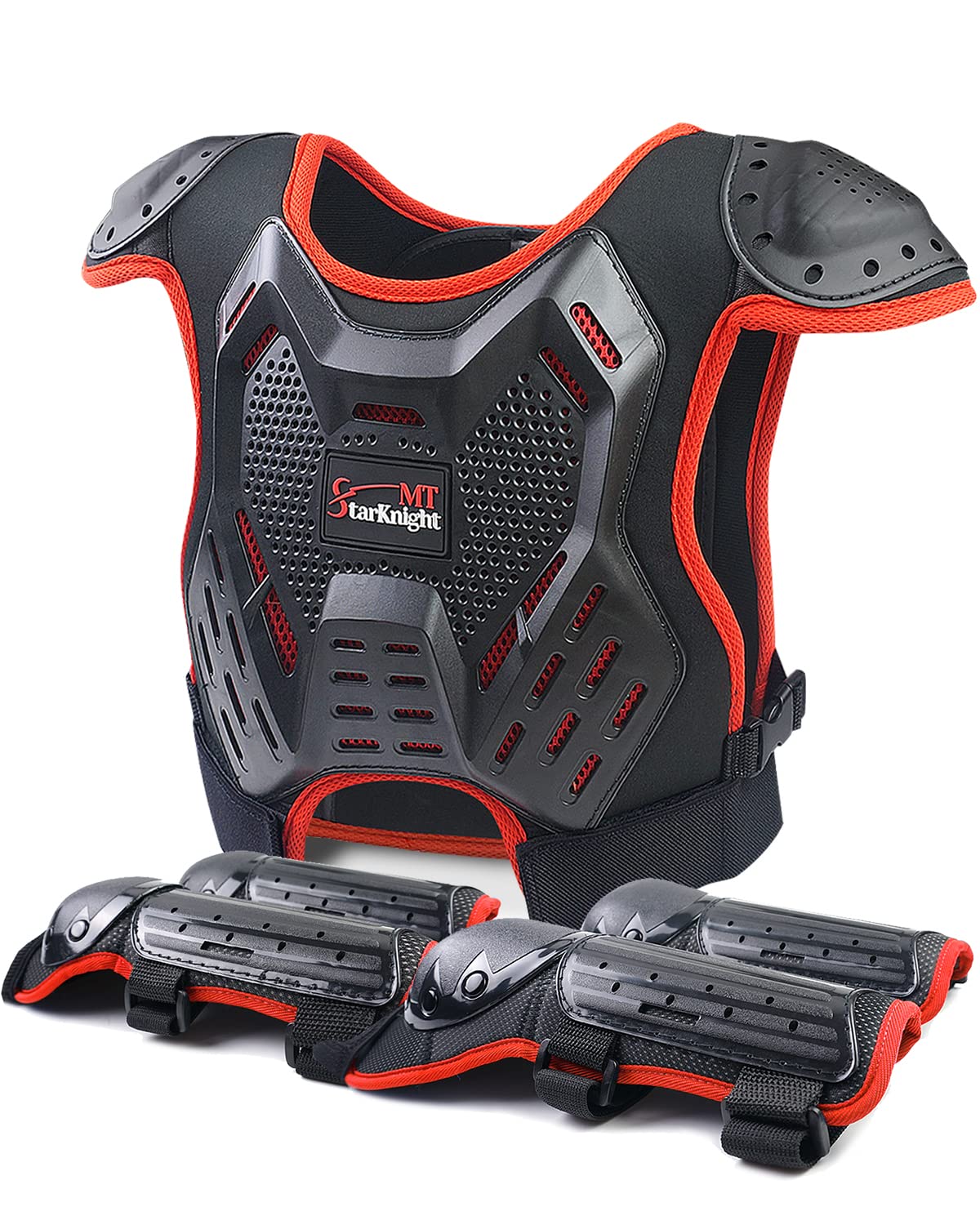 Kids Dirt Bike Gear - Starknightmt Youth Motorcycle Riding Protective Gear Atv Chest Protector Motocross Armor Suit For Boys Girls Mountain Biking Cycling, Red