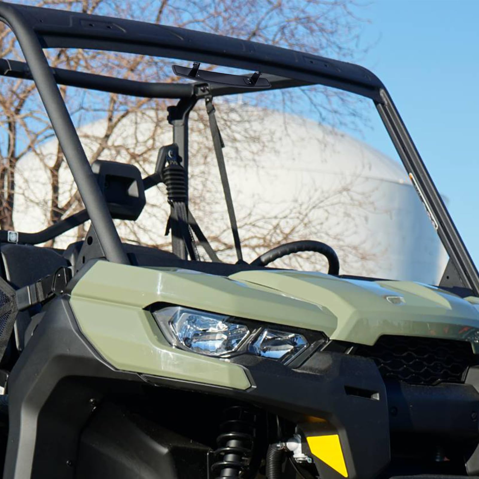 Mofun Utv Rear View Center Mirror With Bracket Compatible With 2016-2024 Can-Am Defender Hd5 Hd8 Hd10