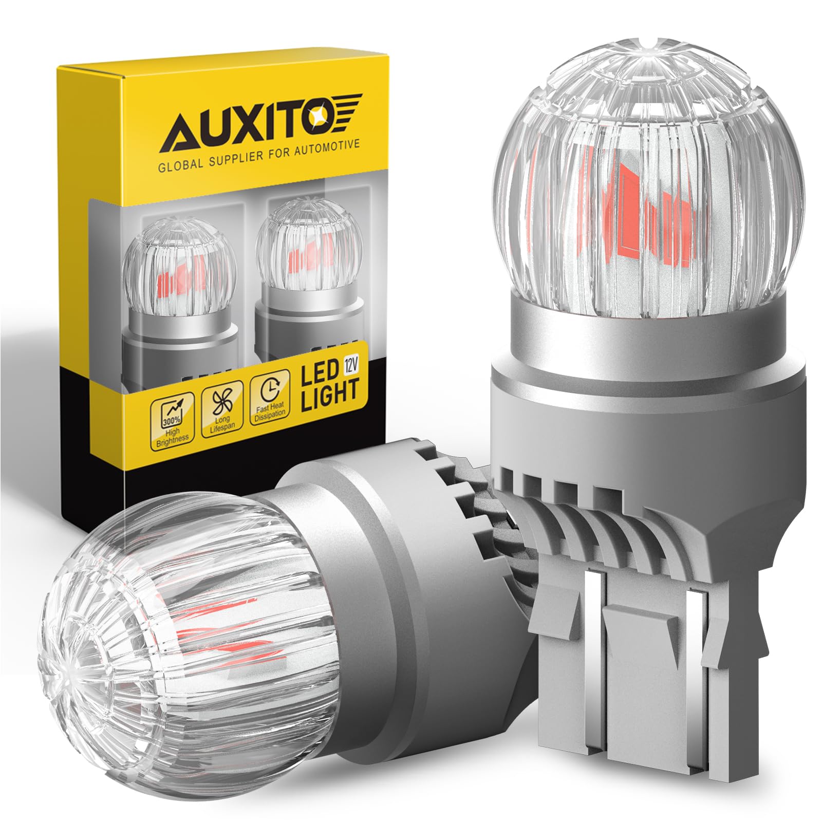 Auxito 7443 7440 Led Bulbs Red Brake Light 400% Brighter, 7441 7444 T10 W21W Red Light Lamp For Tail Lights, Stop Brake Lights,