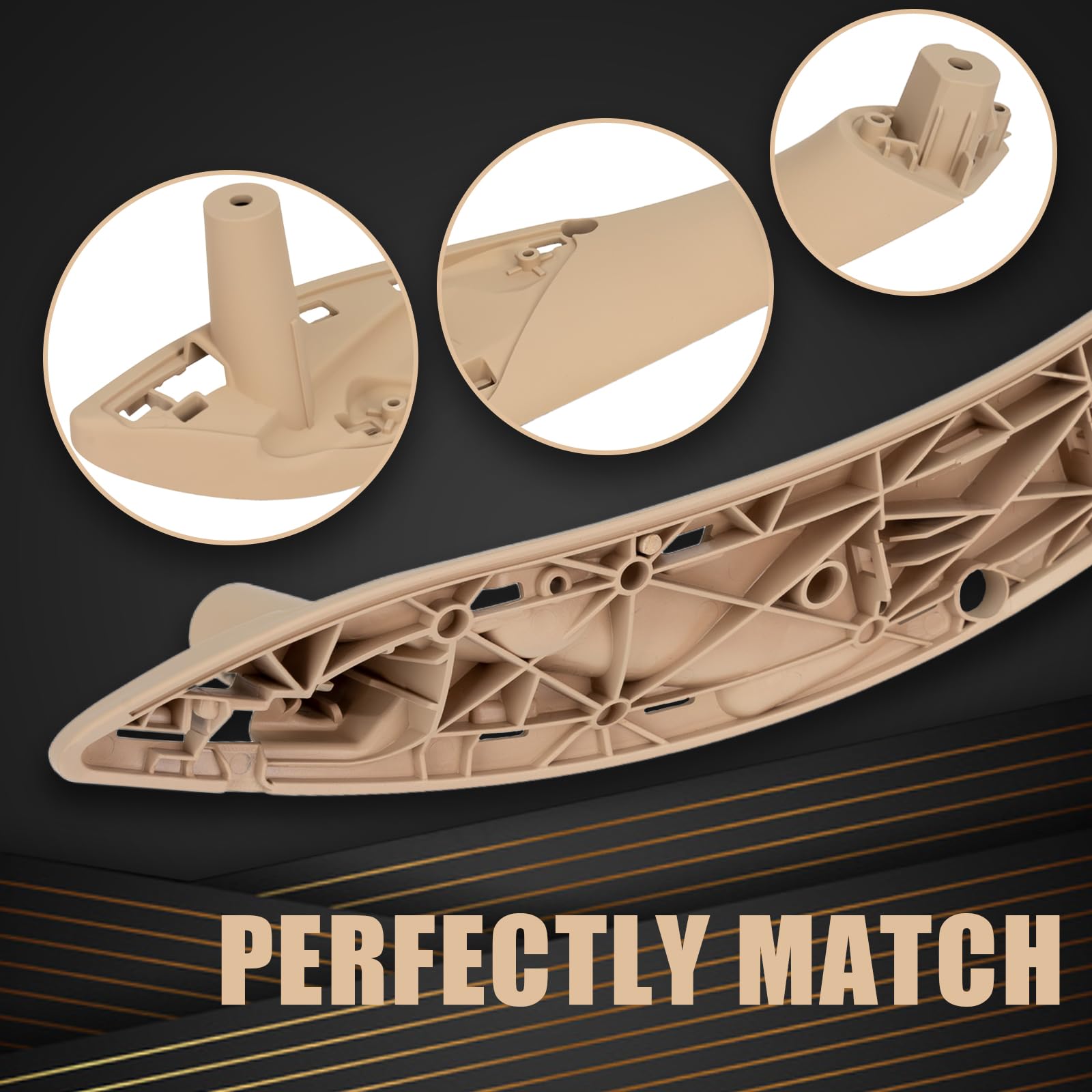 Weileite Front Interior Door Pull Handles Grab Bracket Trim Set Compatible With Bmw 3 Series 4 Series 320,328,330,335,M3 2012-20