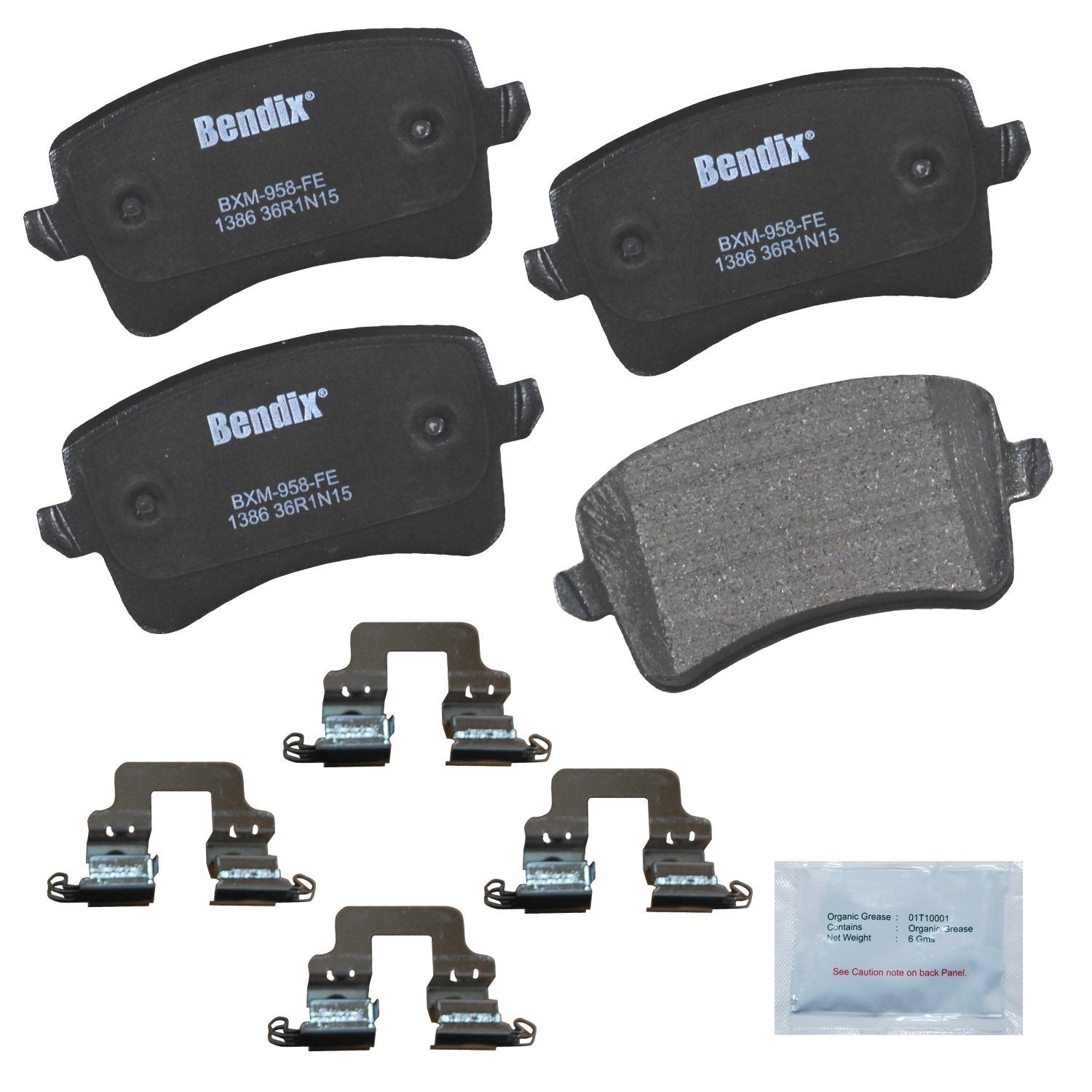 Bendix Priority1 Cfm1386 Semi-Metallic Rear Brake Pads For Select Models Audi A4, A4 Allroad, Quattro, A5, A5 Q5, S4, S5, Sq5