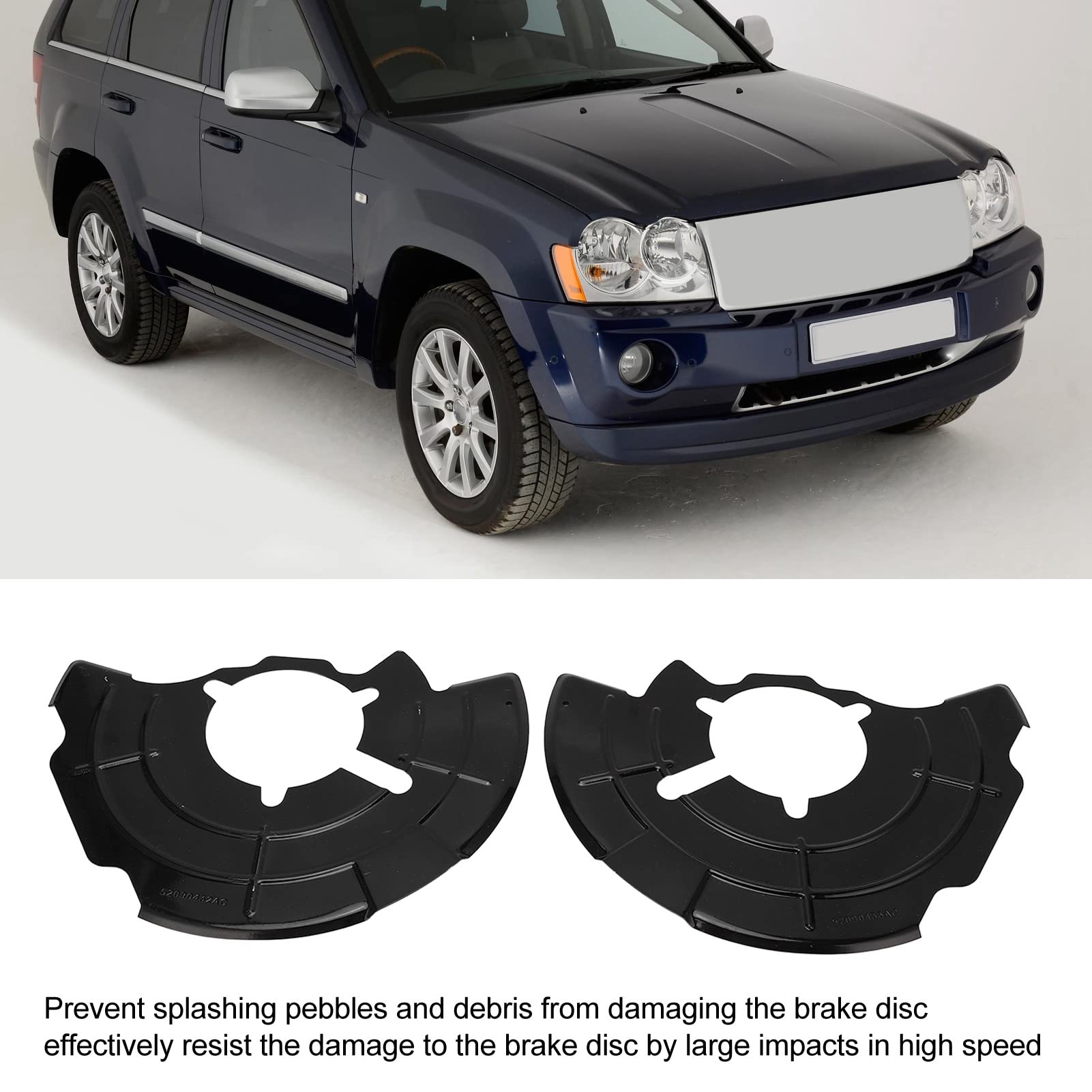 Keenso Brake Rotor Splash Dust , Front Left Right 52090433AC Brake Disc Dust Side Rotor Splash Dirt Backing Plate Replacement fo