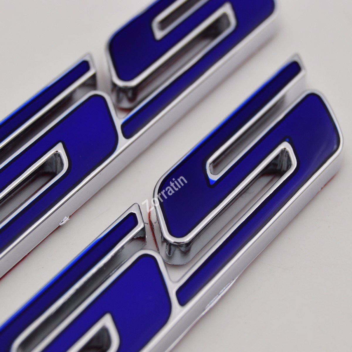Chrome Trimed Blue Ss Grill Side Trunk Interior Emblem Badge Decal With Adhesive For Chevrolet Chevy Camaro Impala Malibu Holden