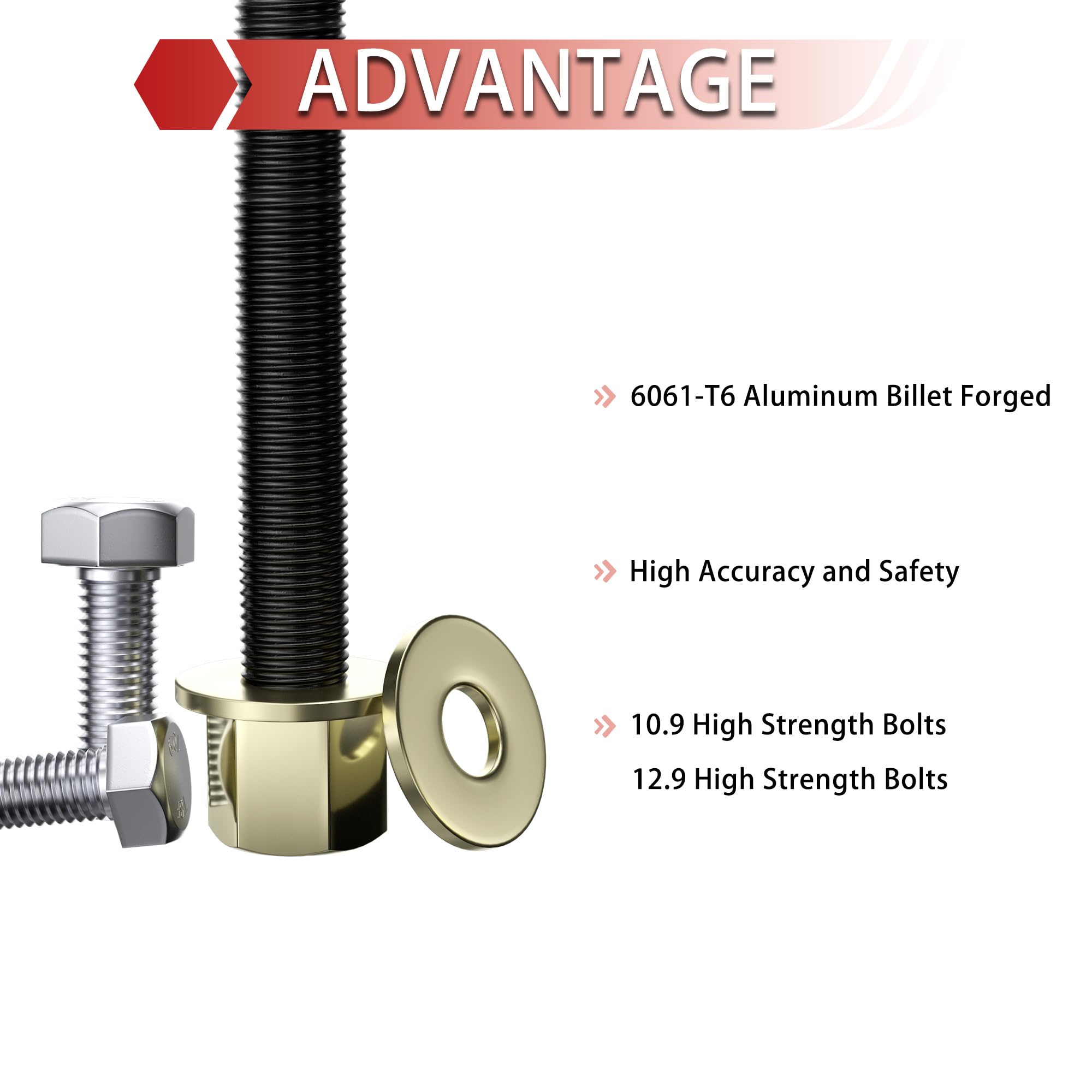 3'' Front And 2'' Rear Leveling Lift Kit For 1995-2004 Tacoma, 3'' Front Strut Spacers And 2'' Rear Black Leveling Lift Block Ki