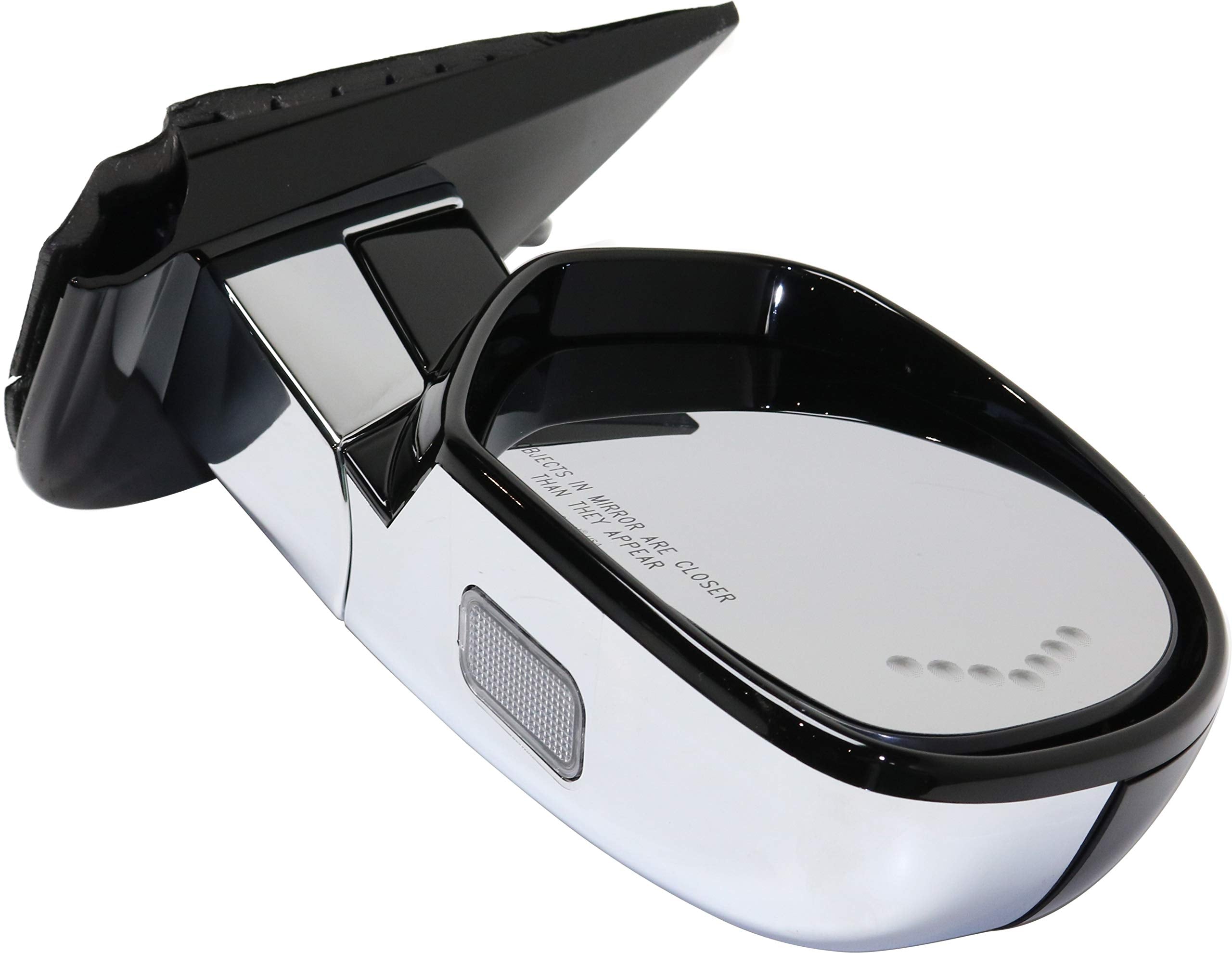 Kool Vue Driver Side Power Heated Mirror for Cadillac Escalade Escalade ESV 2007-2014 Power Fold With Signal Light, Memory & Puddle Lamp; Without Blind Spot Monitor Chrome