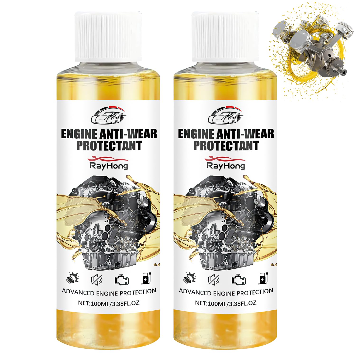Mrryiio Anti-Wear Engine Treatment Oil Additive,Highly Effective Engine Anti-Wear Protectant,Car Engine Anti-Wear Protection Age