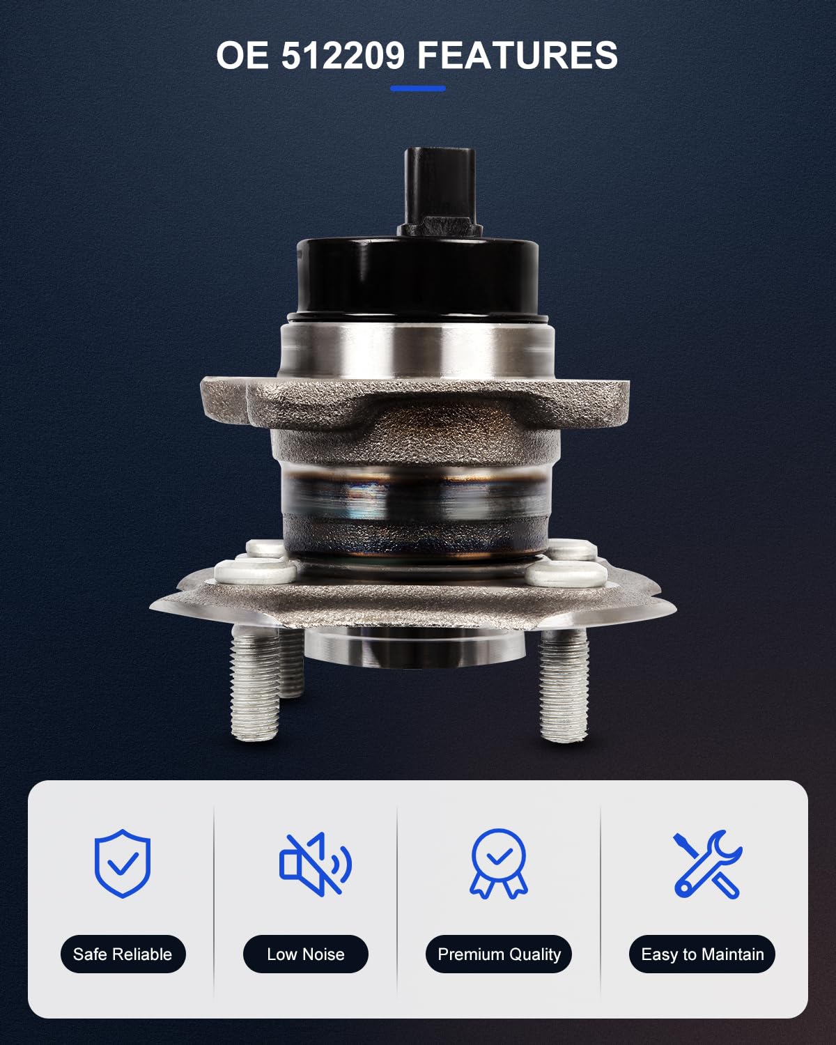 ECCPP Rear Wheel Hub Bearing Assembly 4 Lugs w/ABS For 2004 For Scion For Toyota Compatible with 512209