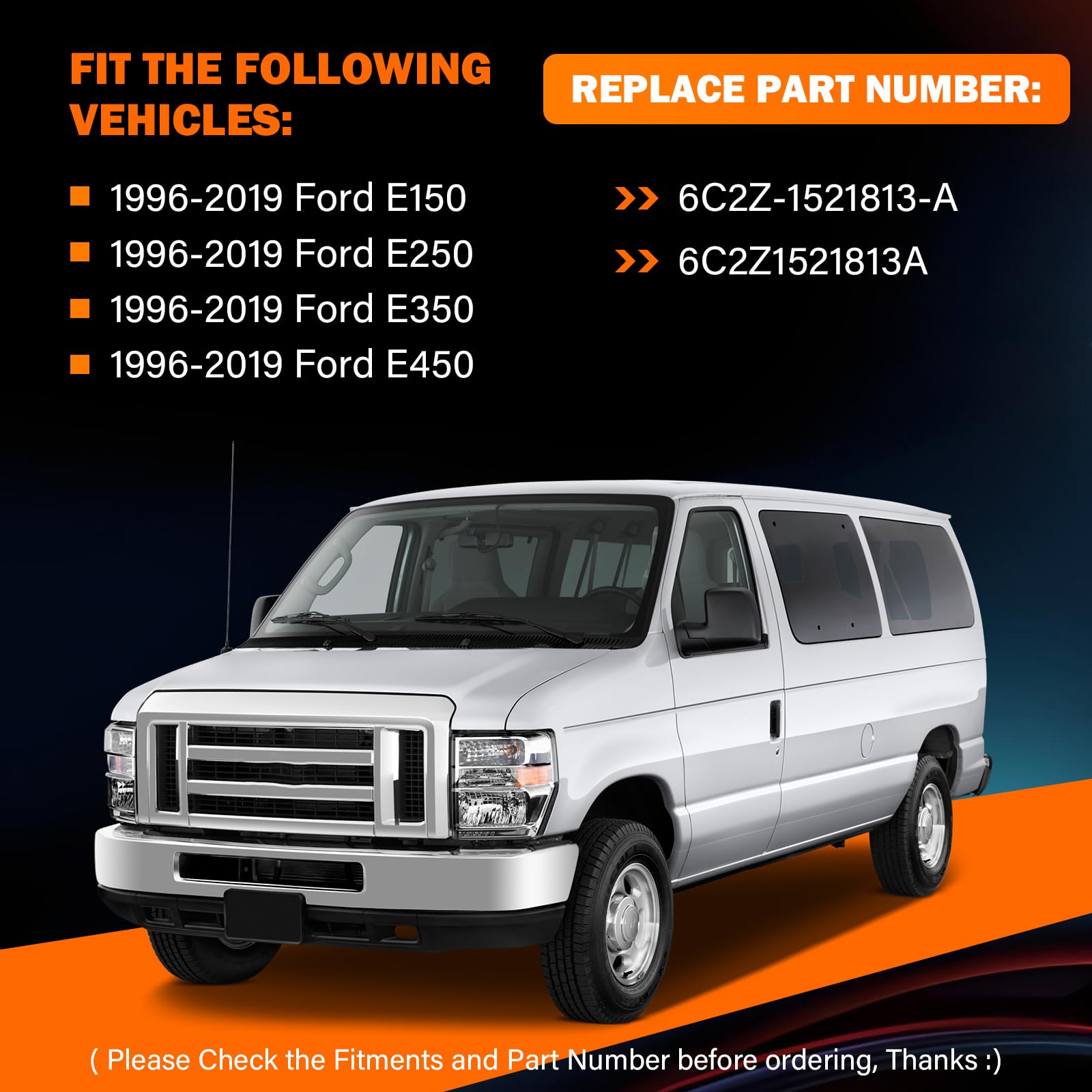 Door Lock Latch Assembly Front Left Driver Side For 1996-2019 Ford E150 E250 E350 E450 Econoline Van Replace 6C2Z-1521813-A, 6C2