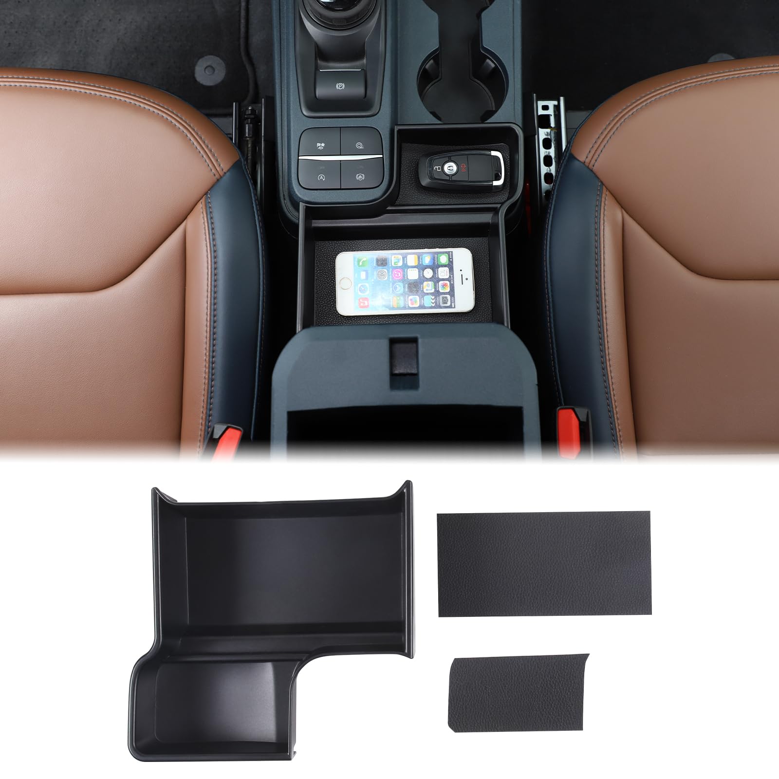 Aunginsy Center Console Storage Box Compatible with Ford Maverick 2022-2024 Pickup Truck Central Control Organizer Tray Front Ar