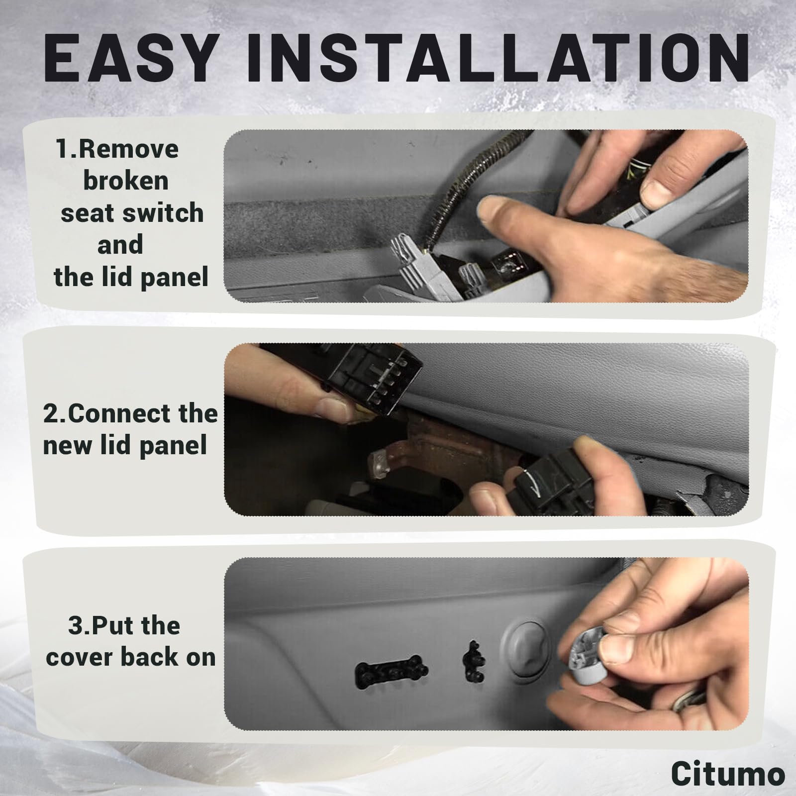 12451498 Front Right Passenger 8 Way Power Seat Control Adjustment Switch Fit 2007-2013 Sierra Yukon Avalanche Silverado Suburba