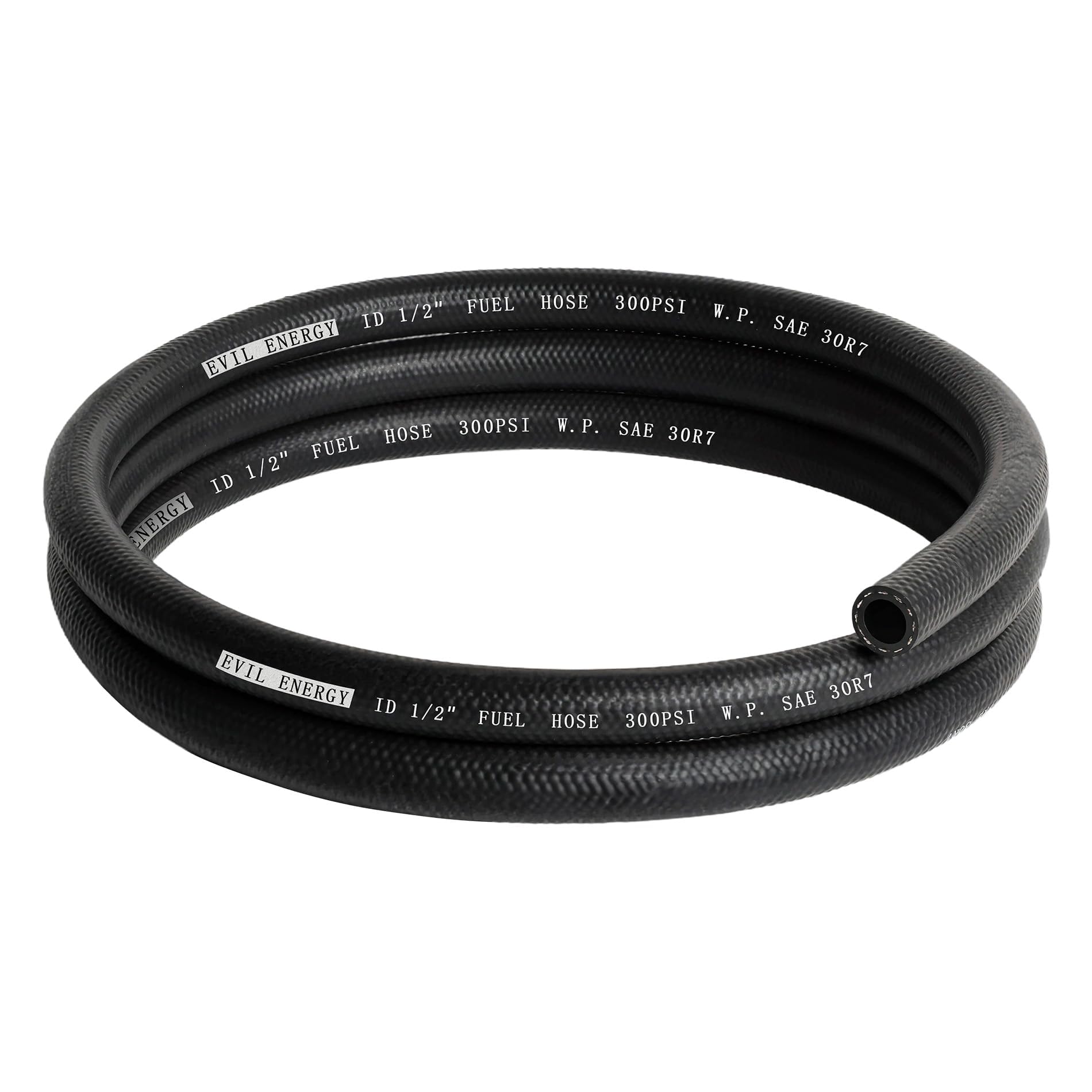 Evil Energy 1/2 Fuel Hose Line Push Lock Nbr Rubber Sae 30R7 5Ft 300Psi